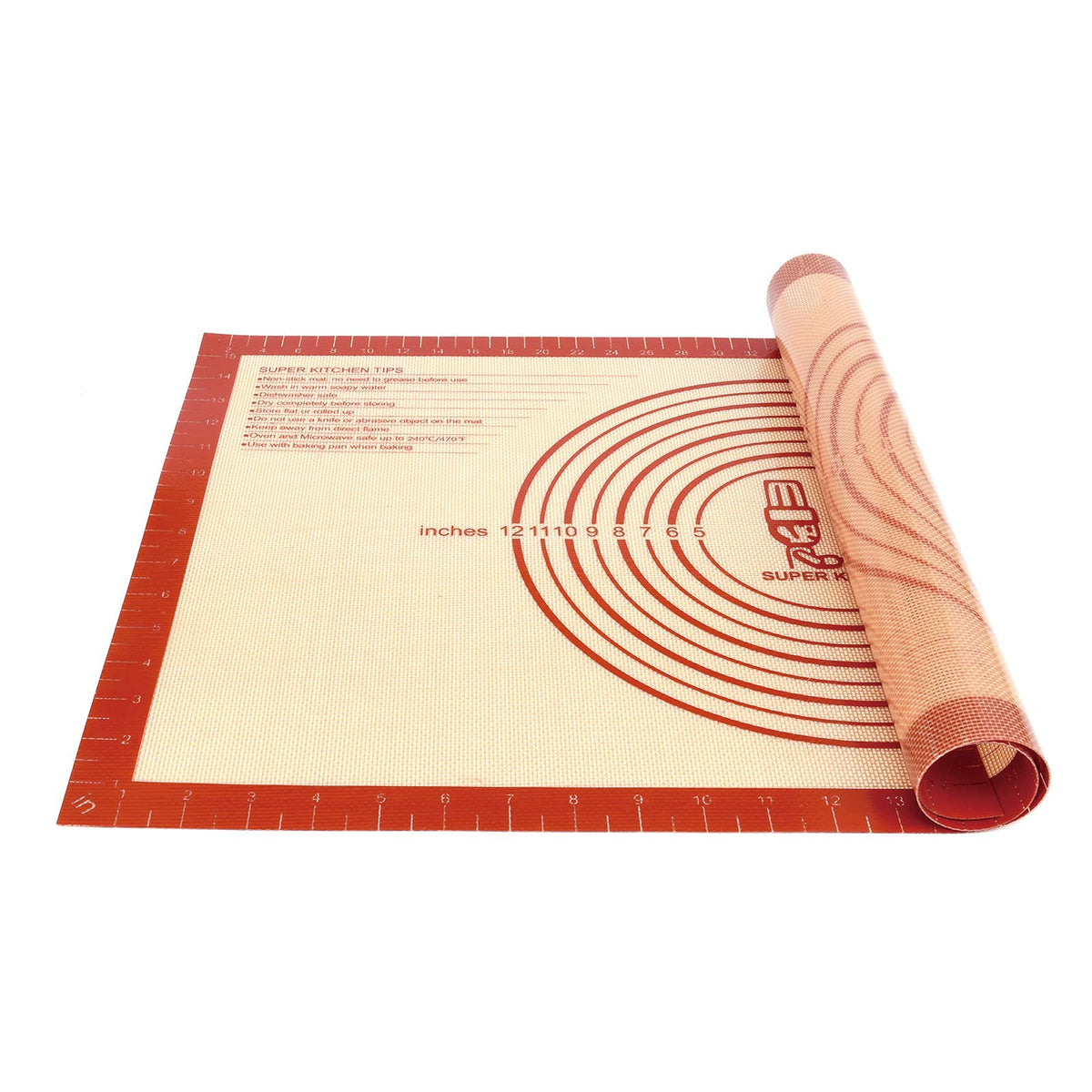 Non-Slip Silicone Pastry Mat Extra Large With Measurements 16''By 26'' For Silicone Baking Mat, Counter Mat, Dough Rolling Mat,O