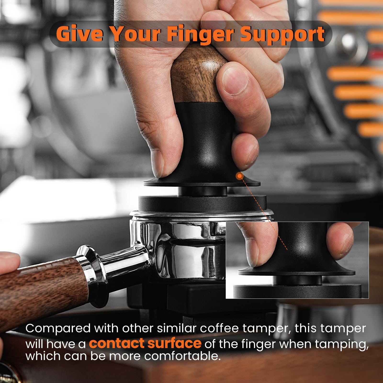 Mhw-3Bomber 53Mm Espresso Coffee Tamper With Three Spring Loaded Calibrated Espresso Tamper 30Lbs Espresso Hand Tamper With Soun