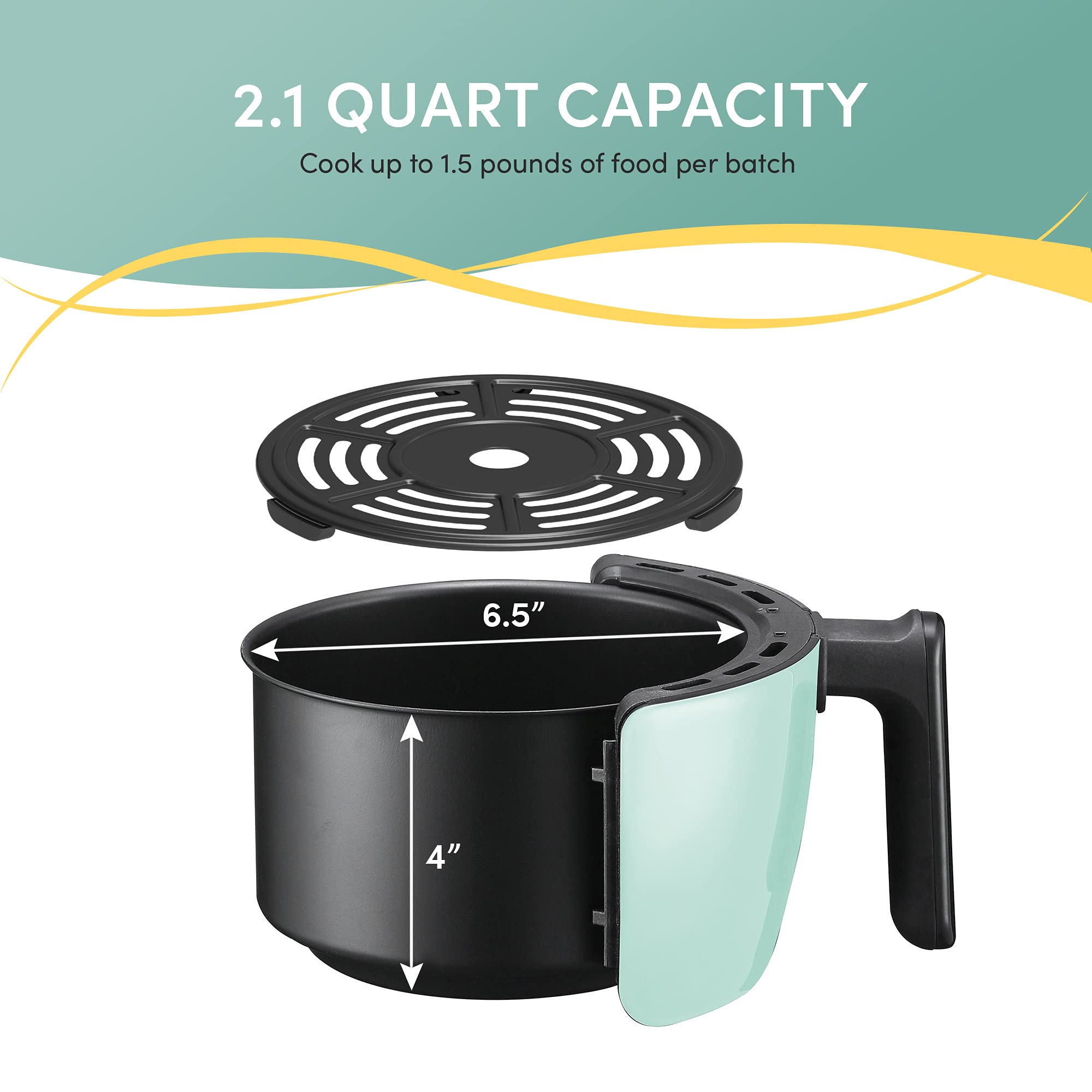 Elite Gourmet Eaf-0201Bl Personal Compact Space Saving Electric Hot Air Fryer Oil-Less Healthy Cooker, Timer & Temperature Contr
