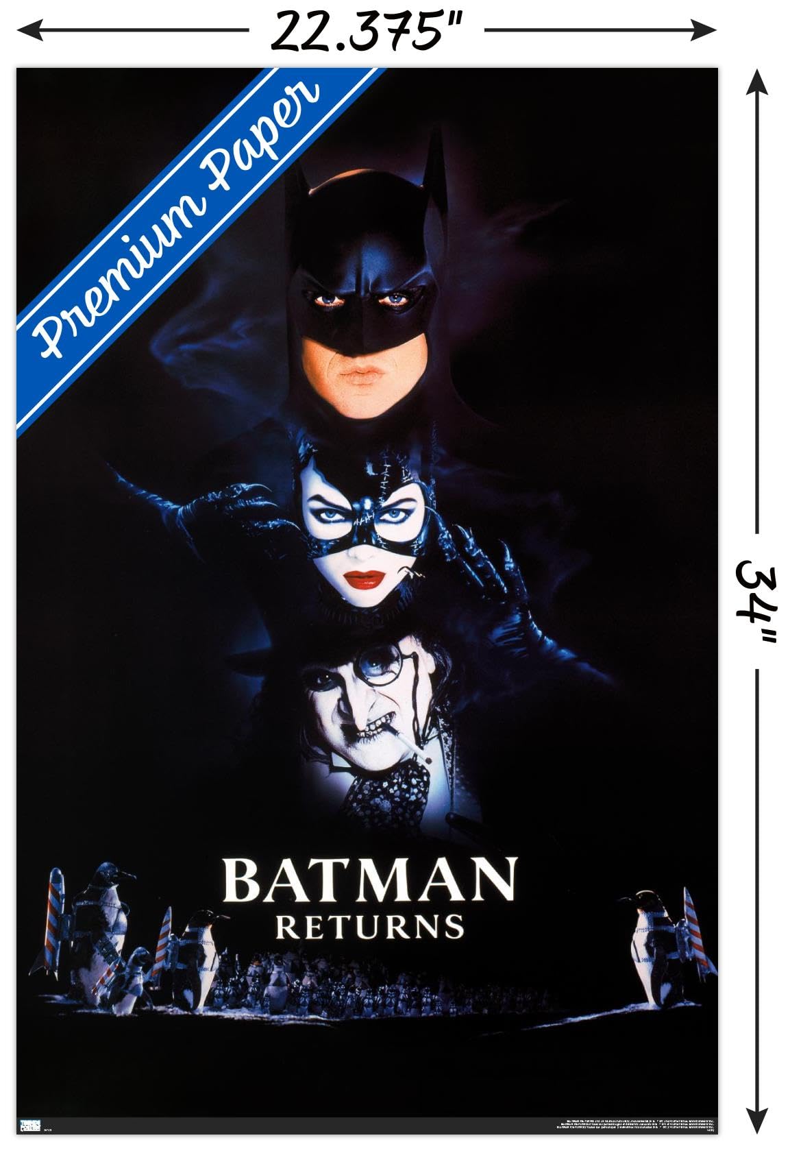 Trends International Dc Comics Movie Batman Returns - Logo One Sheet Wall Poster, 22.37'' X 34.00'', Premium Unframed Version