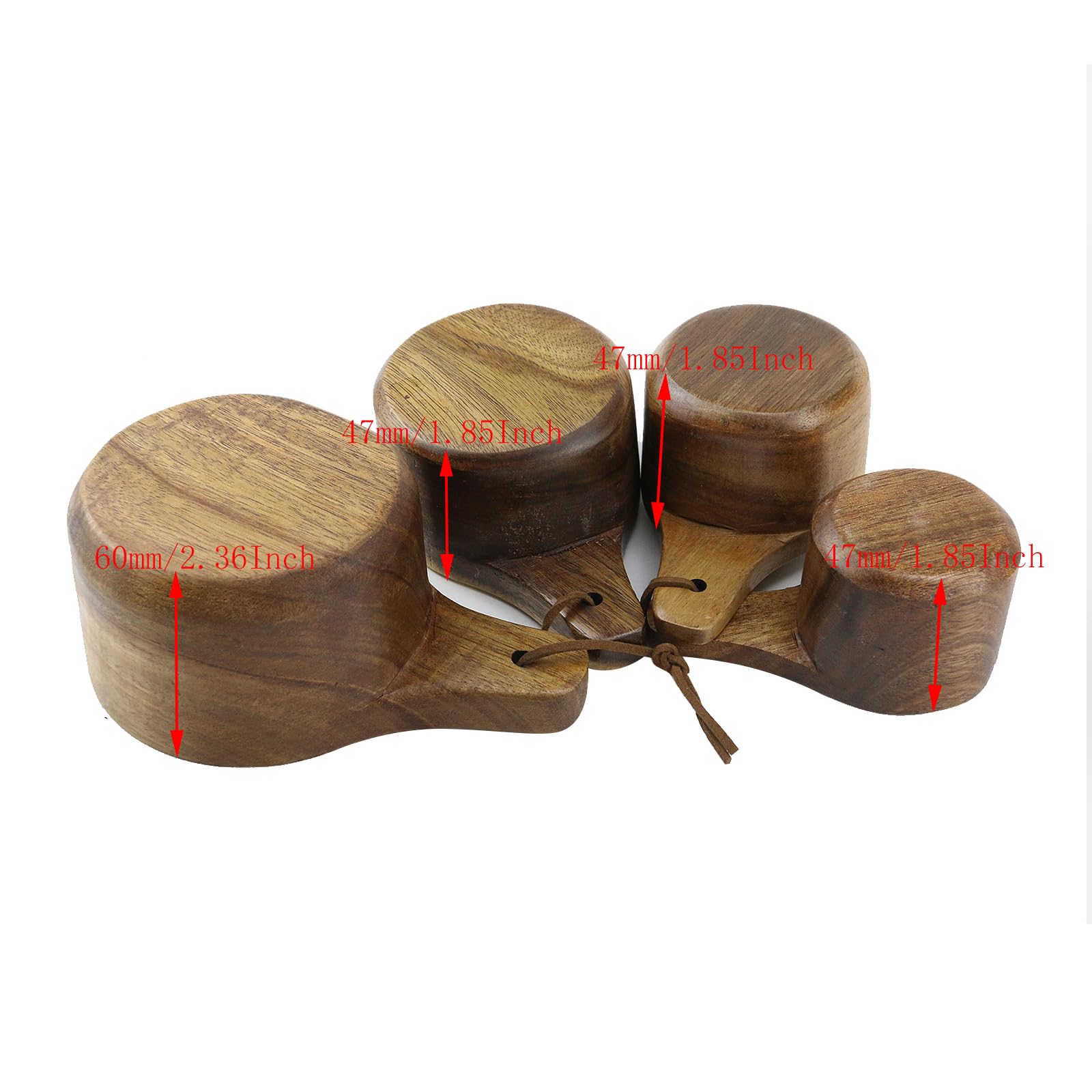 Mewutal 4Pcs/Set Wooden Measuring Cup And Measuring Spoon Kit For Baking Cooking Spice Coffee Tea Milk Powder