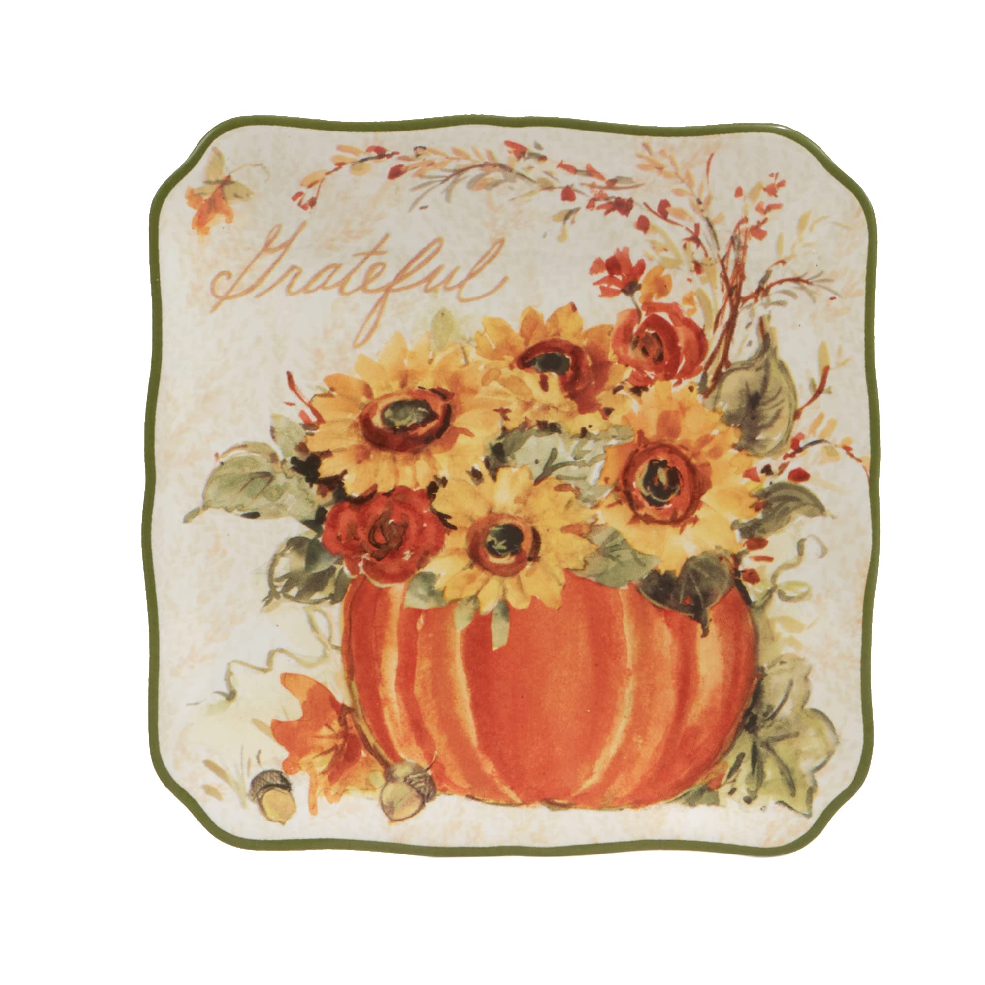 Certified International Harvest Morning 6'' Canape/Luncheon Plates, Multicolor, Small, Set Of 4
