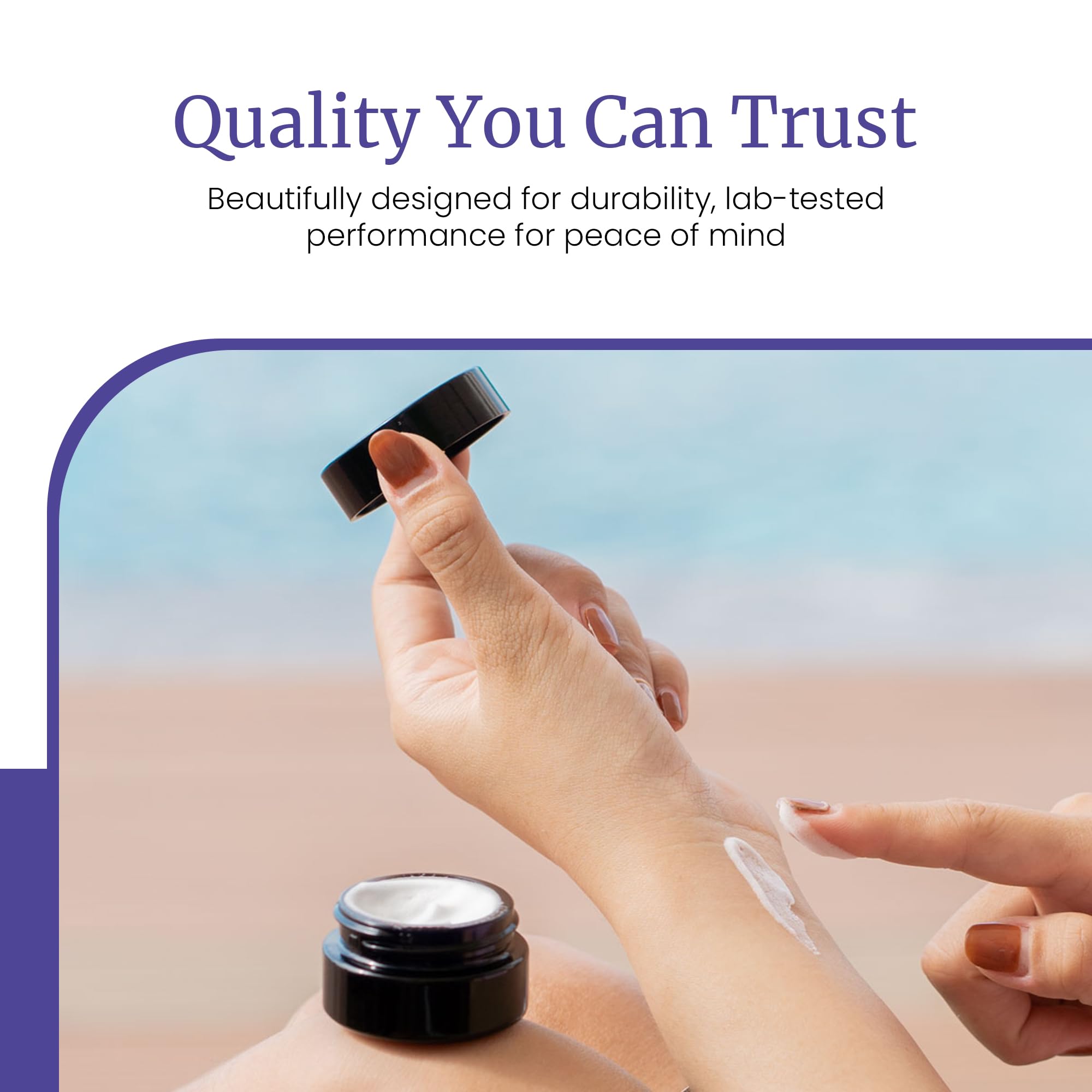 Infinity Jars Screw Top Jar 30 Ml (1 Fl Oz) Black Ultraviolet Refillable Cosmetic Style Travel Bottle Glass Jar Empty Cosmetic L