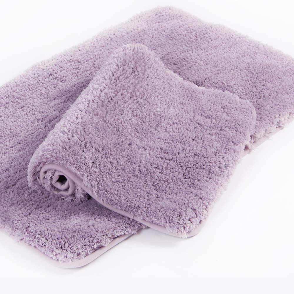 Walensee Shaggy 2 Piece Bath Rug Set, (20 X 32, 2 Pack Set, Lavender) Bathroom Rug Set Bath Mats For Bathroom Machine Wash/Dry A