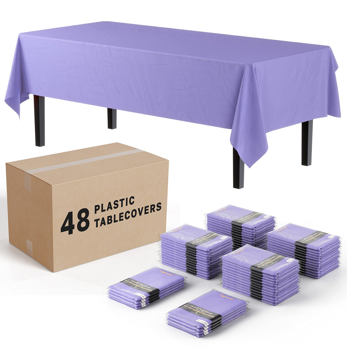 Exquisite Lavender Round Tablecloths In Bulk 48 Pack Lavender Plastic Disposable Table Cloth 84 Inch Tablecloth Plastic Table Cl