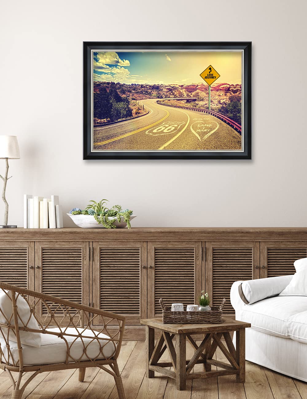 Ipic - Love Journey, Personalized Ideal Gift Custom Framed Wall Art With Names And Date, Giclee Prints With Solid Wood Frame, Un