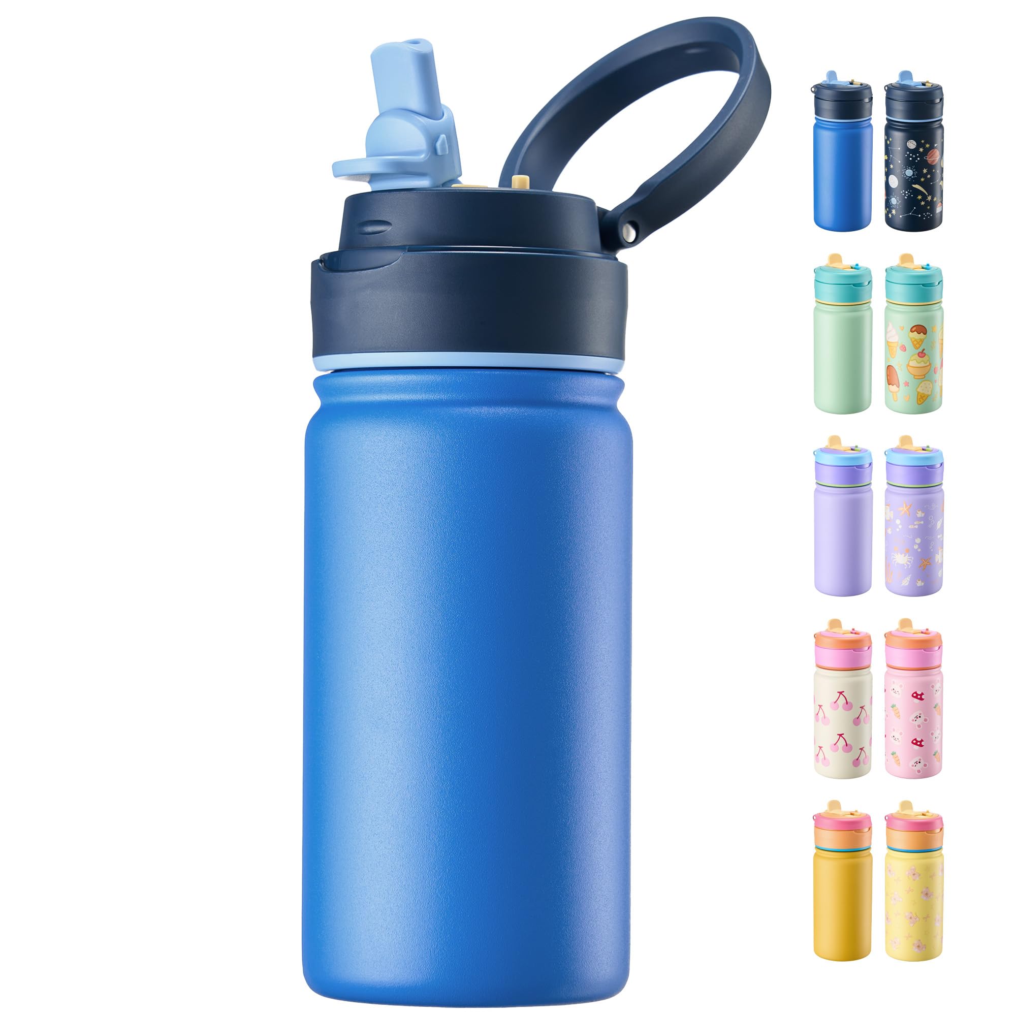Fijinhom 12 oz Water Bottle with Straw, Stainless Steel Insulated Bottle