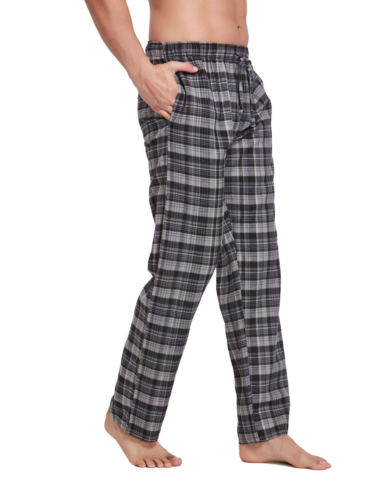 Cyz Mens 100 Cotton Super Soft Flannel Plaid Pajama Pants-F206-2Xl