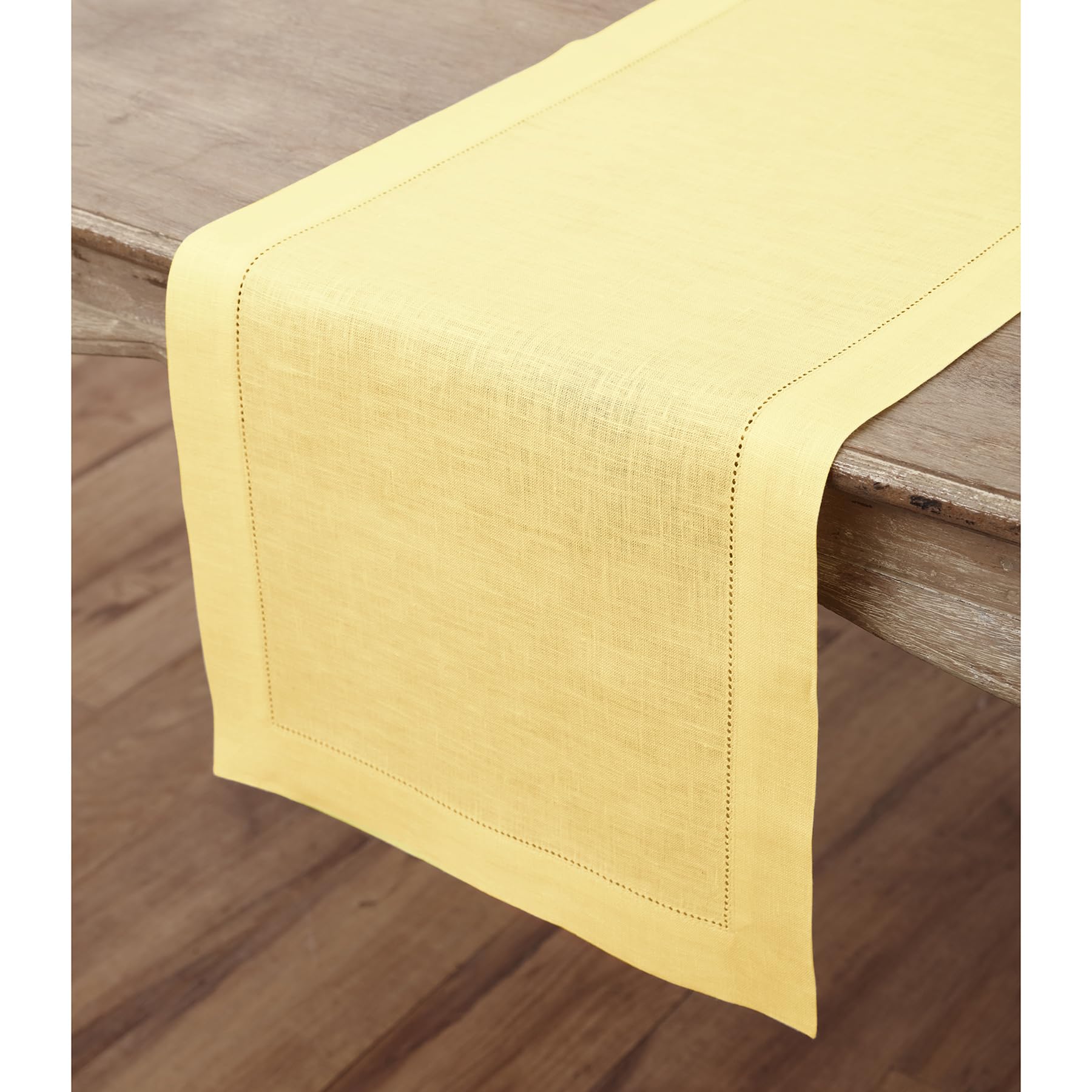 Solino Home Linen Yellow Table Runner 120 Inches Long - 100% Pure Linen Classic Hemstitch Dining Table Runner 14 X 120 Inch Idea