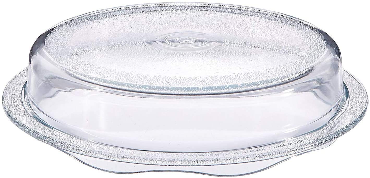 Cuchina Safe 2-in-1 Cover n Cook Vented Glass Microwave Plate Cover and Baking Dish; Easy to Grip for Baking and Serving