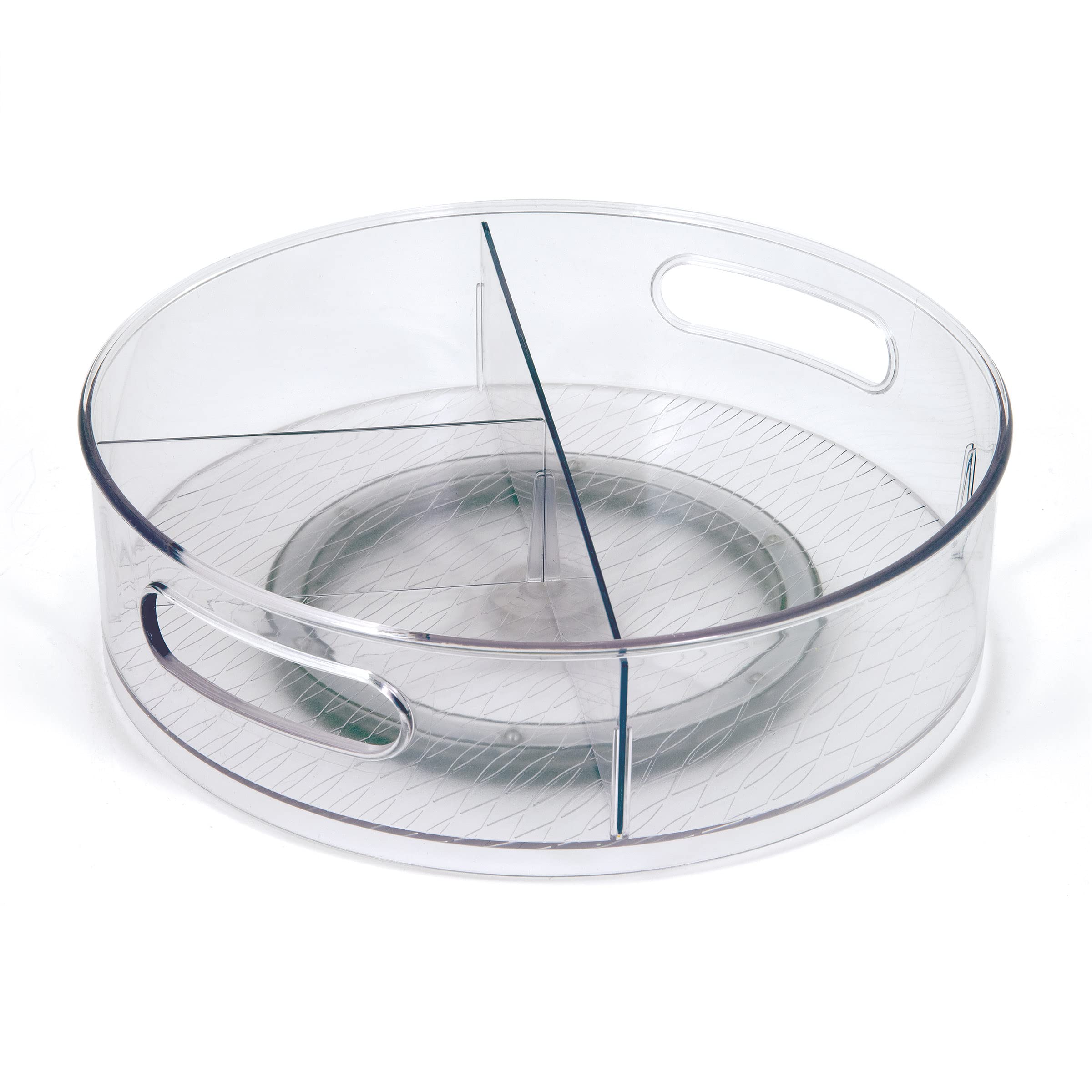 Copco Storage Turntable With Removable Dividers, 12 Inch, Clear