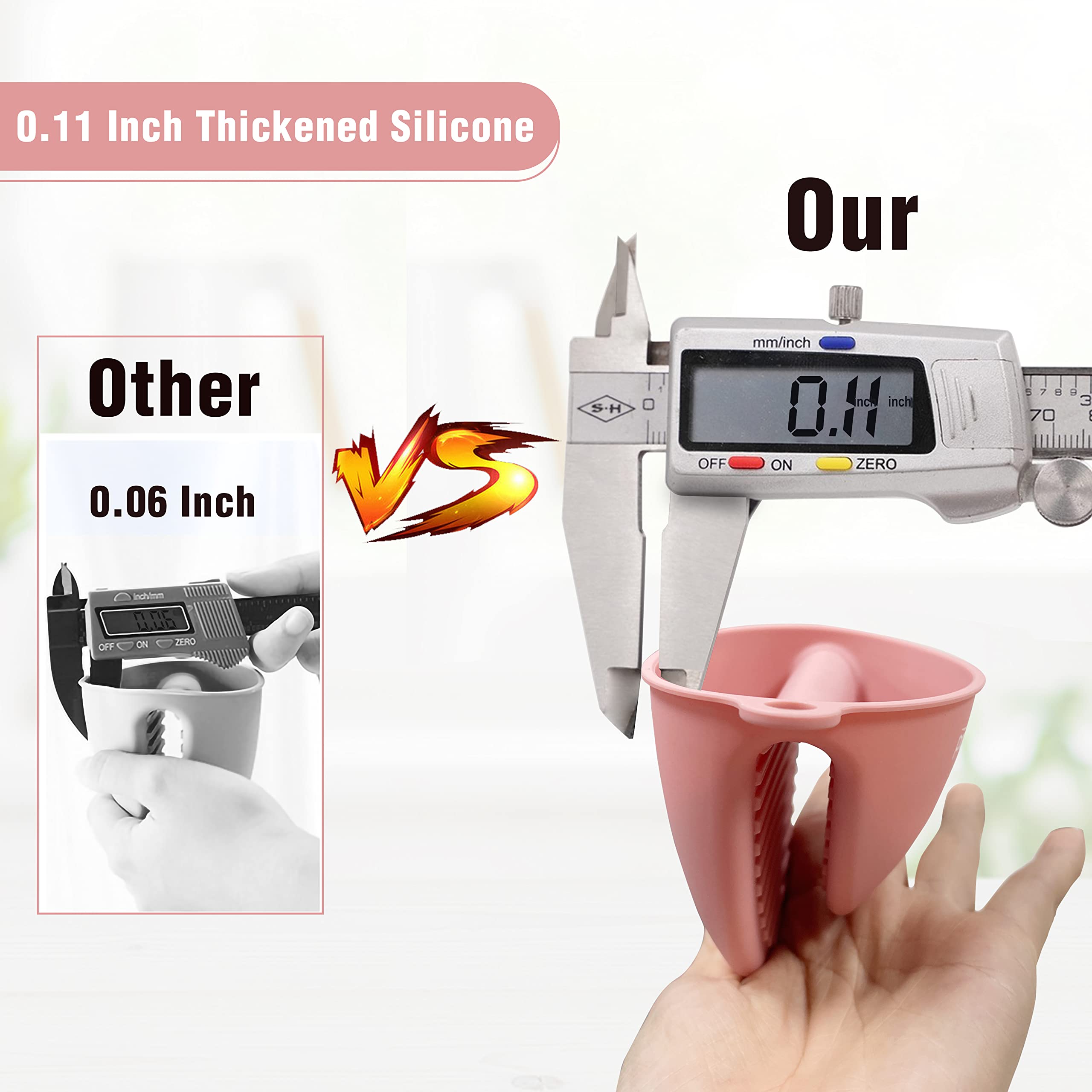 Gaberoad Thickened Mini Silicone Oven Mitts Heat Resistant As Hot Pot Holder, Baking Holder, Rubber Oven Gloves, Finger Pinch Gr