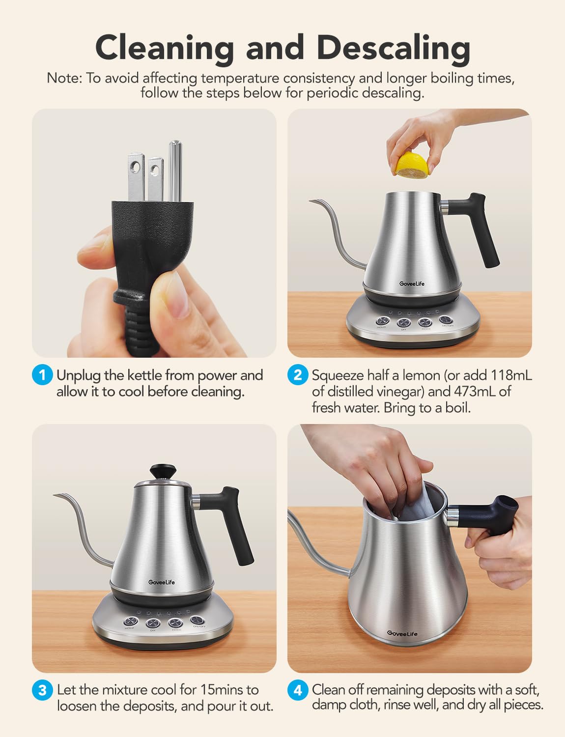 Goveelife Smart Electric Kettle, 0.8L Wifi Gooseneck Kettle Compatible With Alexa, 5 Modes For Use, 3-Minute Fast Heating And 2H