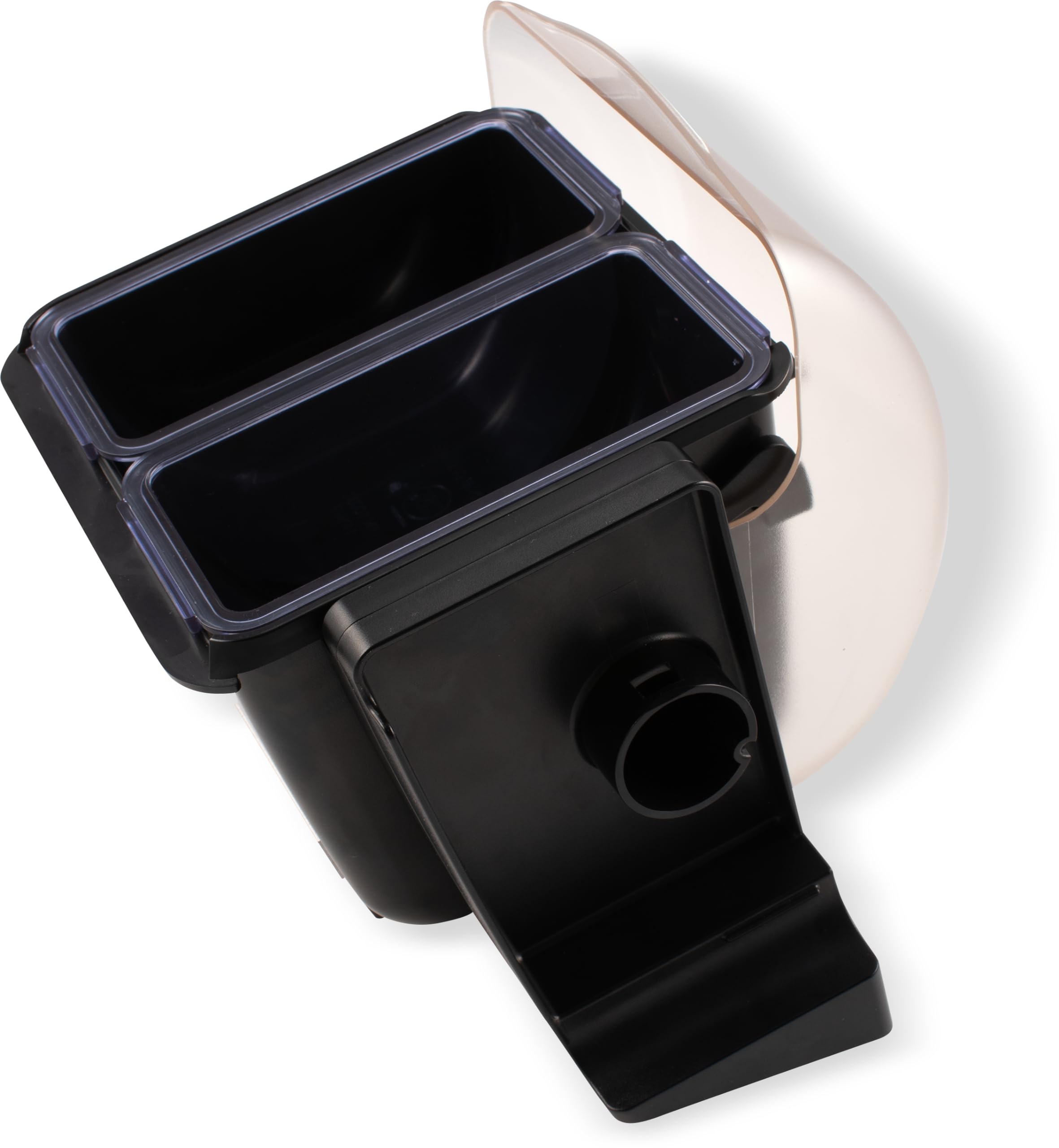 San Jamar Mini Dome Condiment Bar 2 Compartnment With Dome Lid For Kitchen, Bar, And Restaurants, Plastic, 1 Quart, Black
