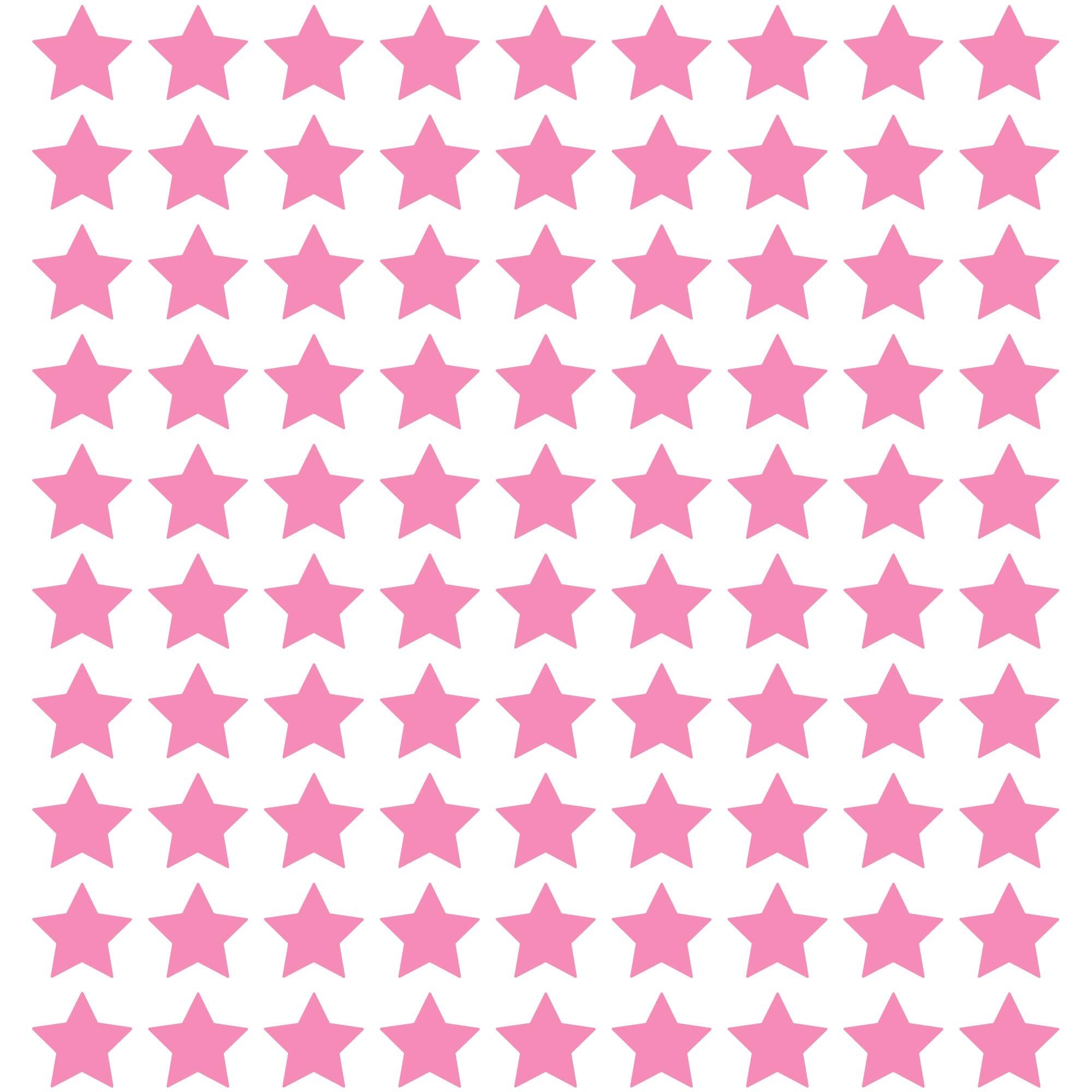 LiteMark Removable Matte Finish Pink 2 Inch Star Decal Stickers, for Floors, Walls, Laptops, and Smooth Surfaces, (Pack of 90 St