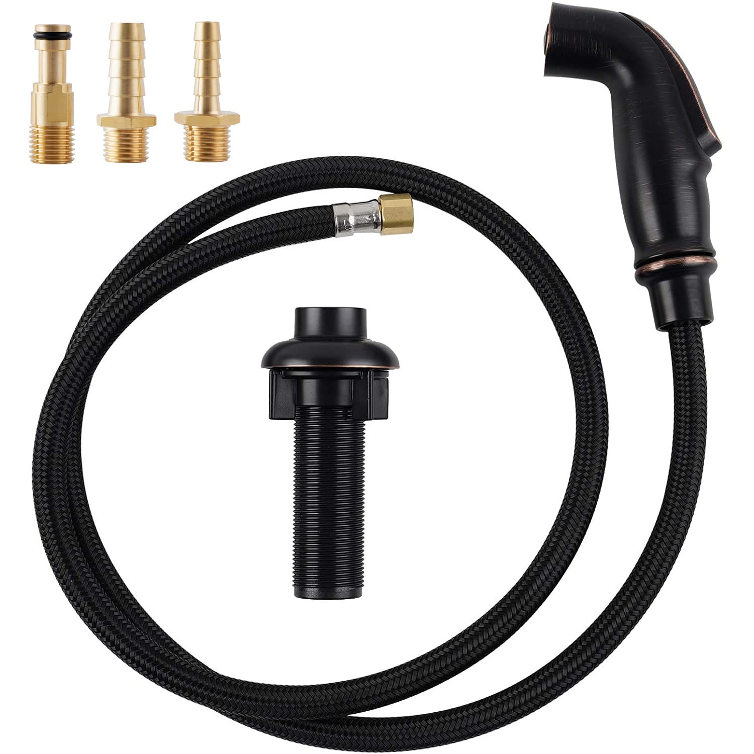 Ifealclear Kitchen Sink Side Sprayer, Kitchen Sink Faucet Replacement Parts Compatible With Moen/ 1/4Inch Connector Faucet, Pull