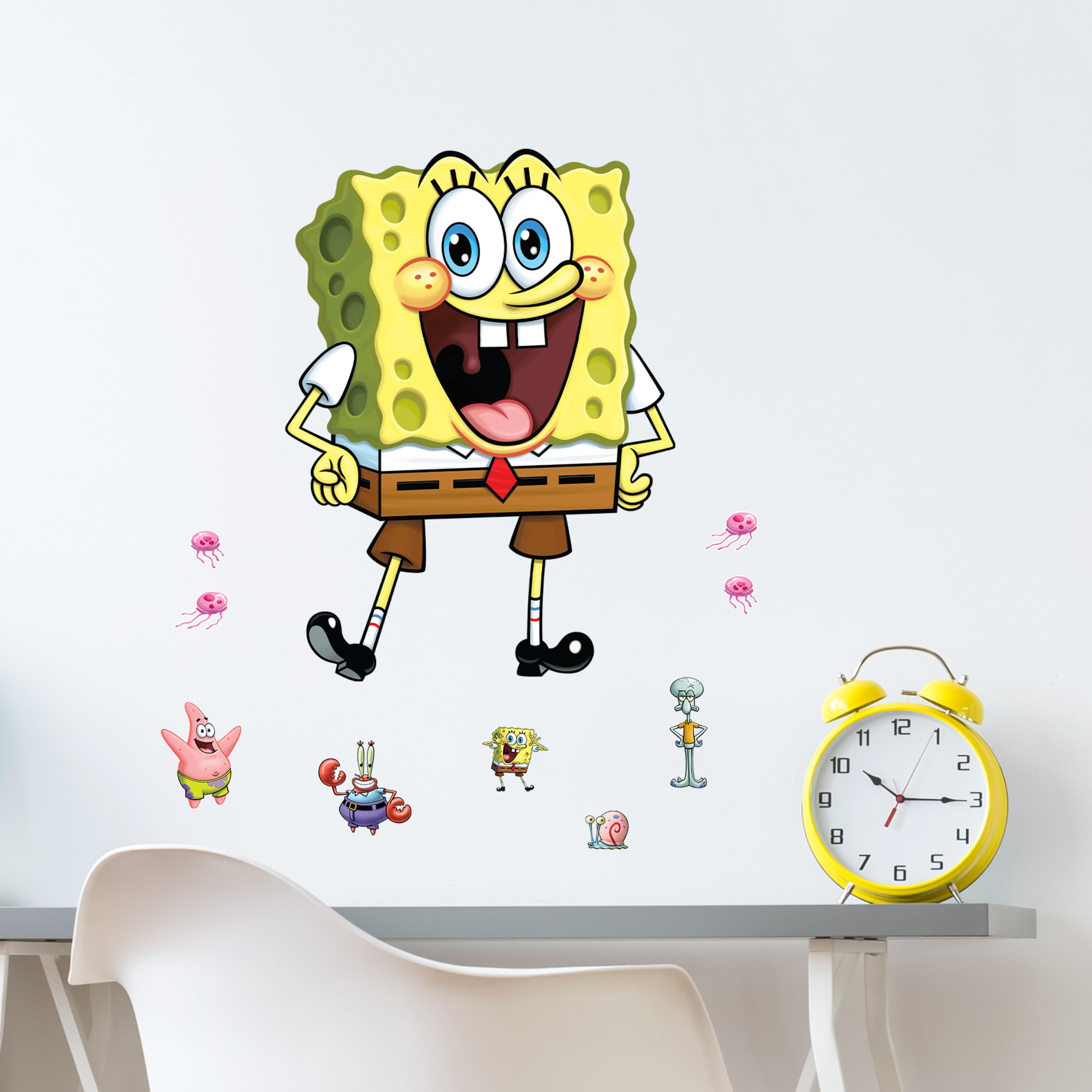 Wall Palz Spongebob Squarepants Wall Decal - 20'' Spongebob Stickers With 3D Augmented Reality Interaction - Spongebob Bedroom D