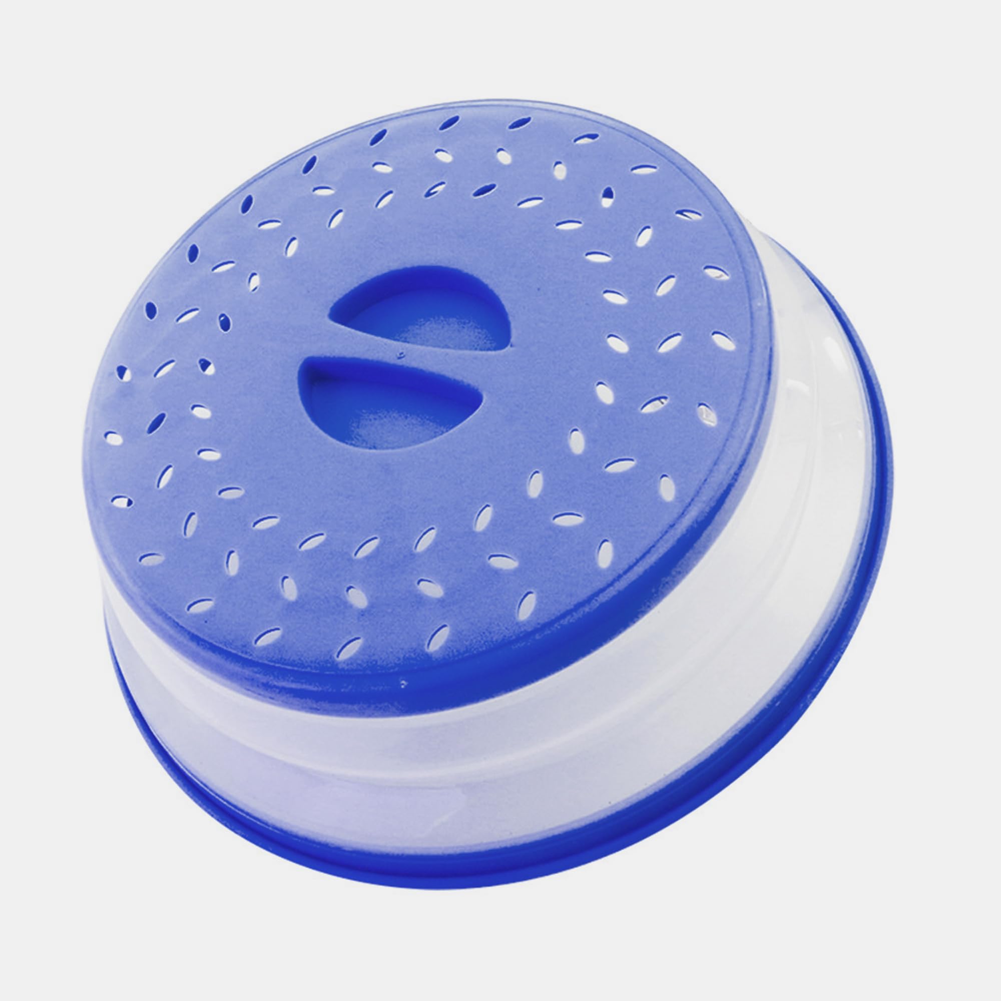 Collapsible Microwave Splatter Cover, Microwave Plate Cover With Steam Vent,BPA-Free Silicone & Plastic (Purple blue, 10.5IN)