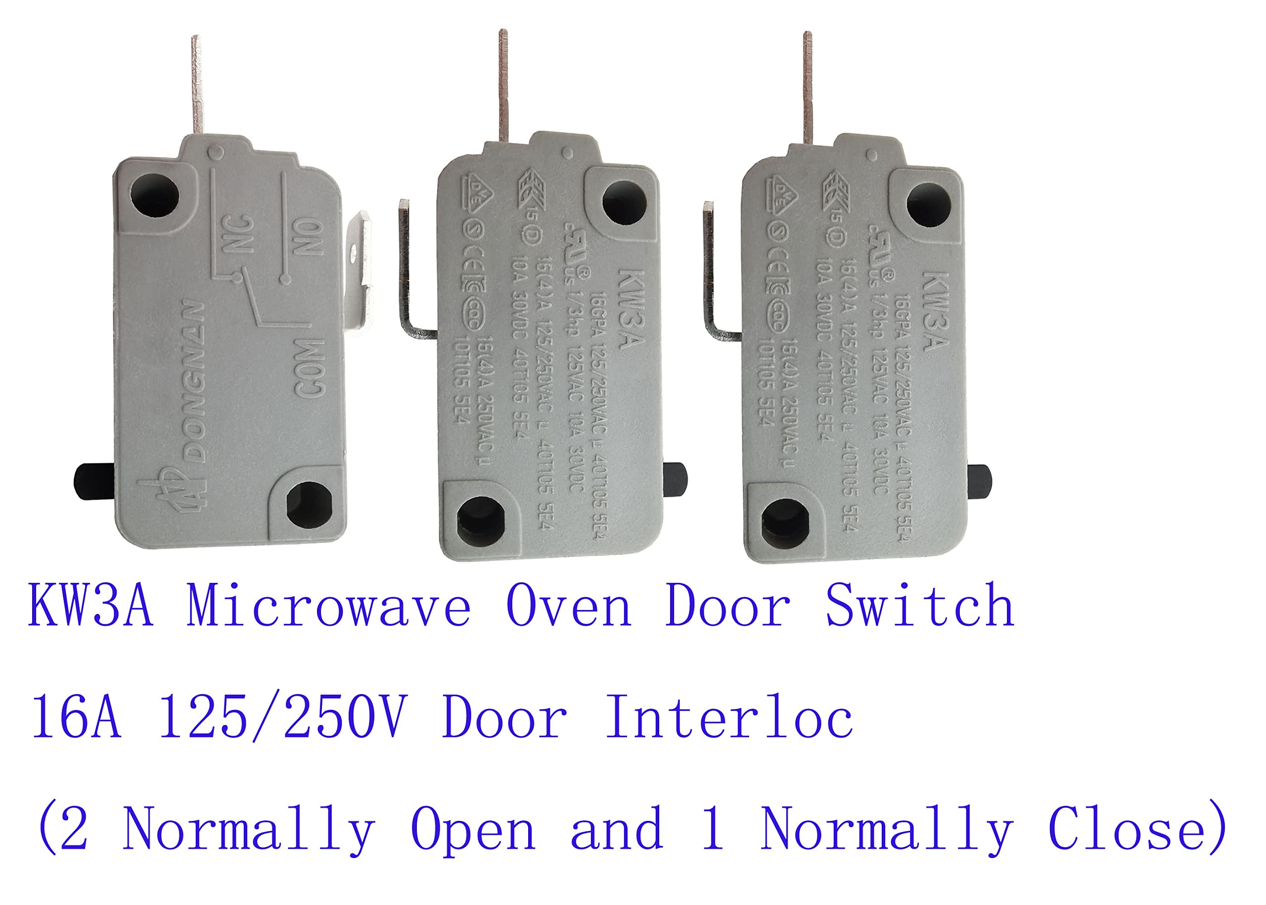Kw3A Microwave Oven Door Switch 16A 125/250V Door Interloc (2 Normally Open And 1 Normally Close)