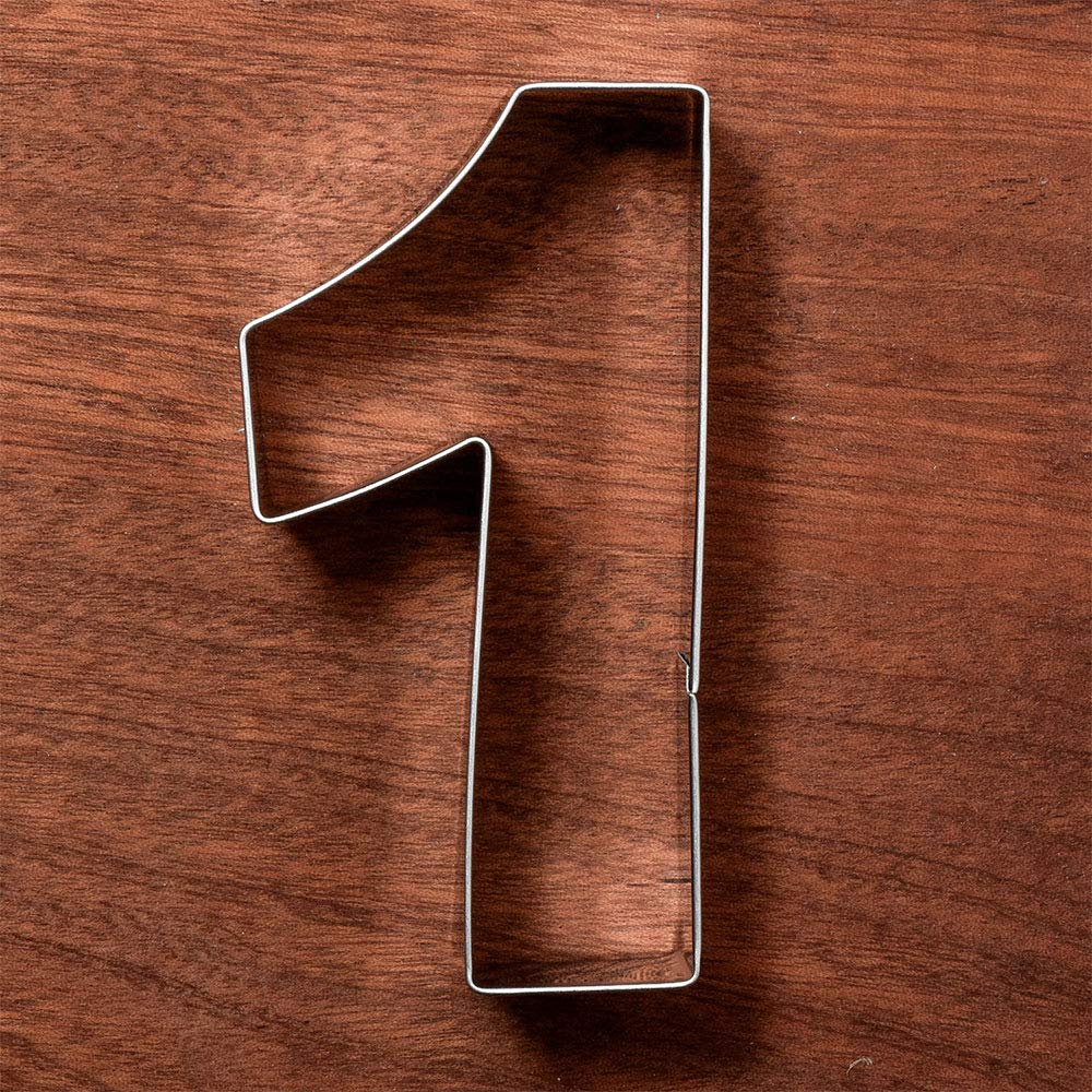Liliao Number 1 Cookie Fondant Biscuit Cutter For Birthday/Anniversary/Special Day - 2.1 X 4 Inches - Stainless Steel