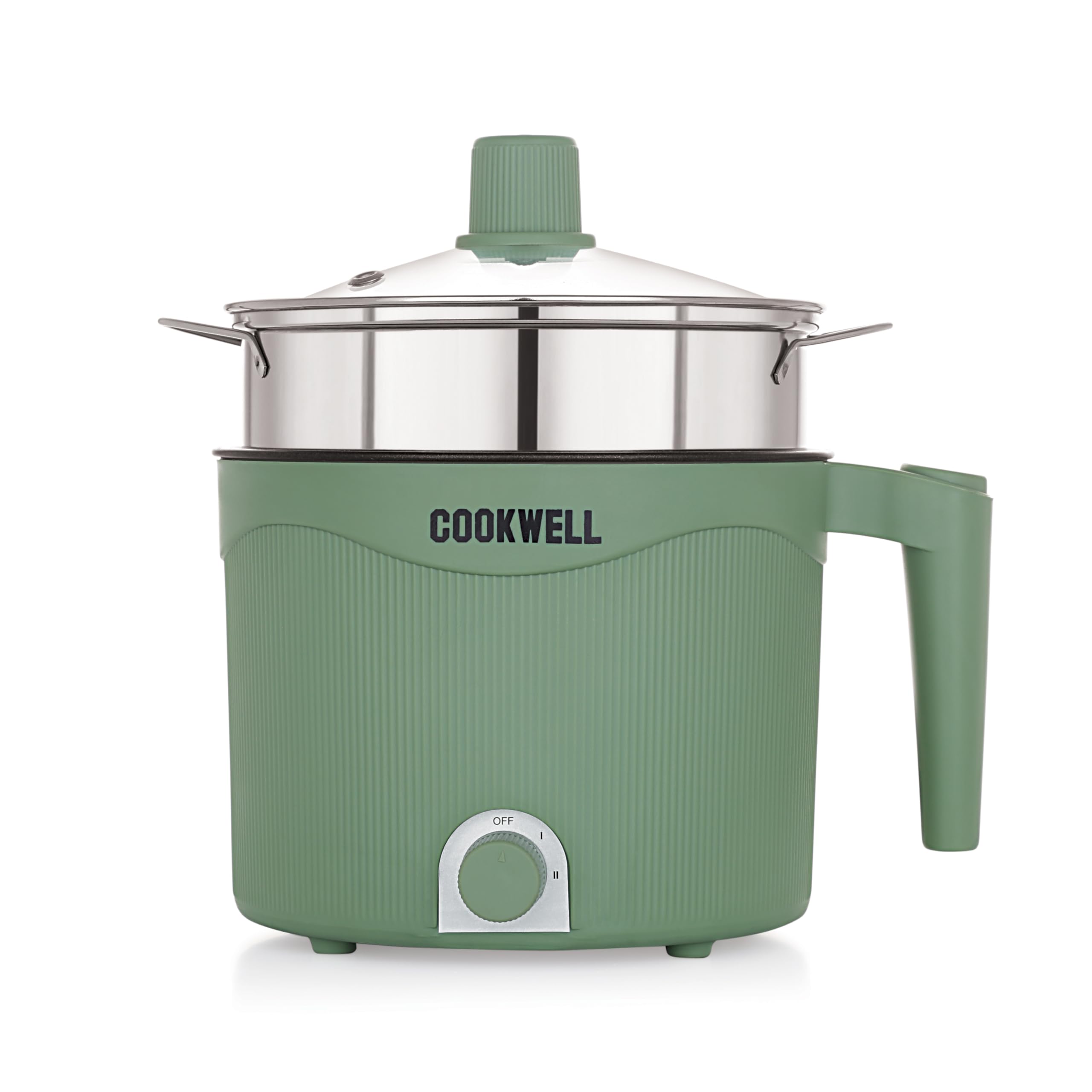Cookwell Multipurpose Cook Kettle With 1.5L Nonstick Inner Pot, Stainless Steel Mess, Idli Stand, Stainless Steel Steamer, Egg T