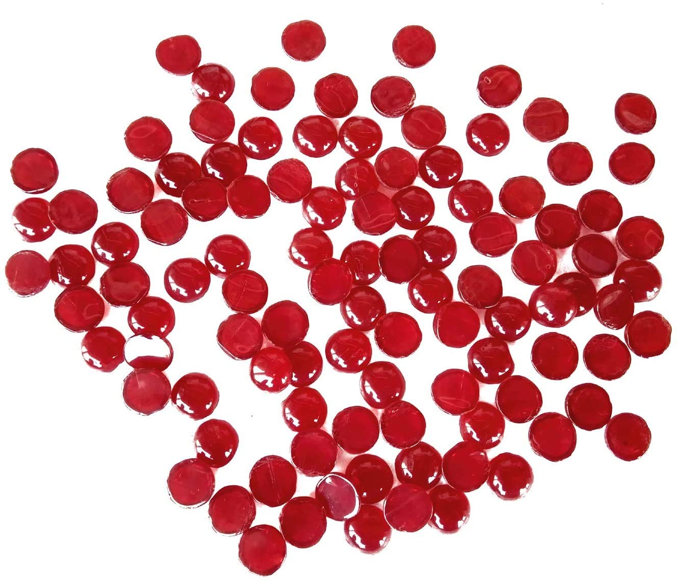 Rastogi Handicrafts Small Tiny Centerpieces, Glass Gems for,Wedding, Decoration Pebbles 100 pcs Gems (Red) Size -10 mm (1 cm)