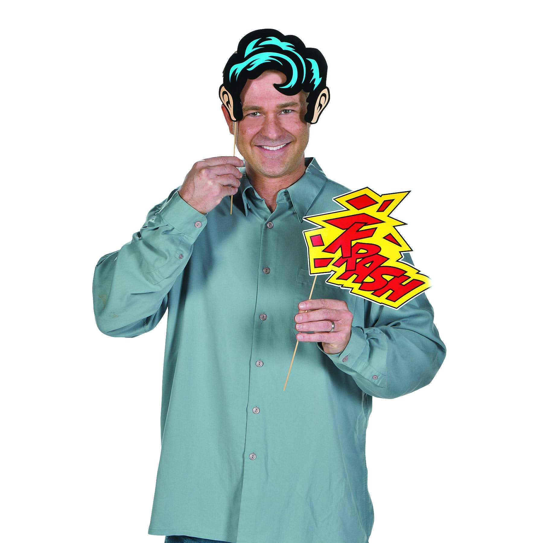 Super Hero Stick Costume Props (1 Dozen) Photobooth Supplies, Birthday Party Favors, Diy Decorations