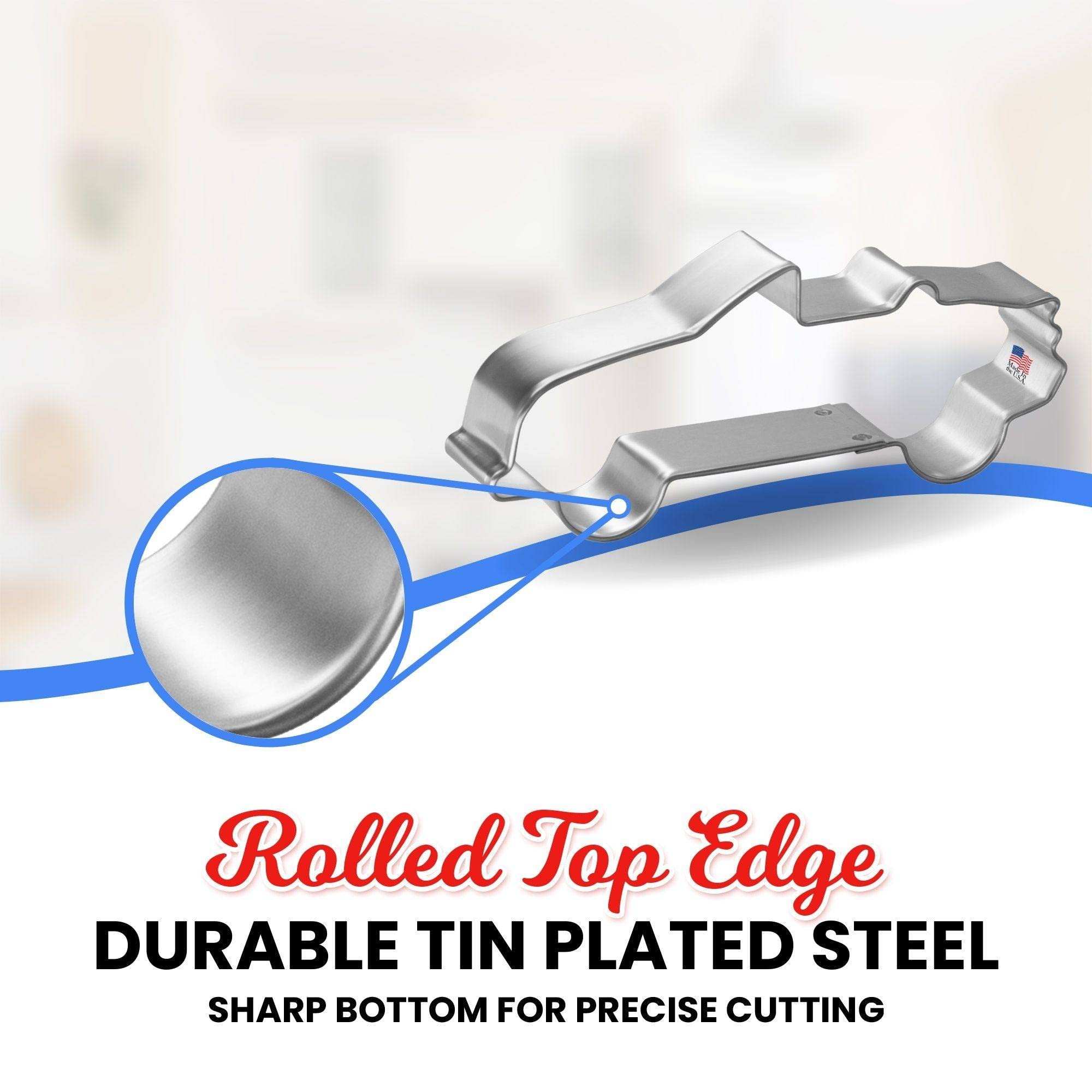 Convertible Car Cookie Cutter 4.5 In - Made In The Usa - Foose Cookie Cutters Tin Plated Steel - Cookie Mold