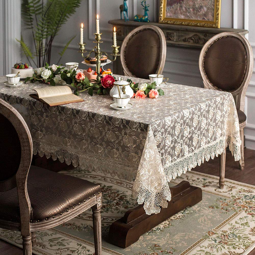 Artable Rectangular Table Cloth Lace Macrame Vintage Tablecloth Shabby Chic Embroidered Oblong Table Cover For Wedding Banquet H