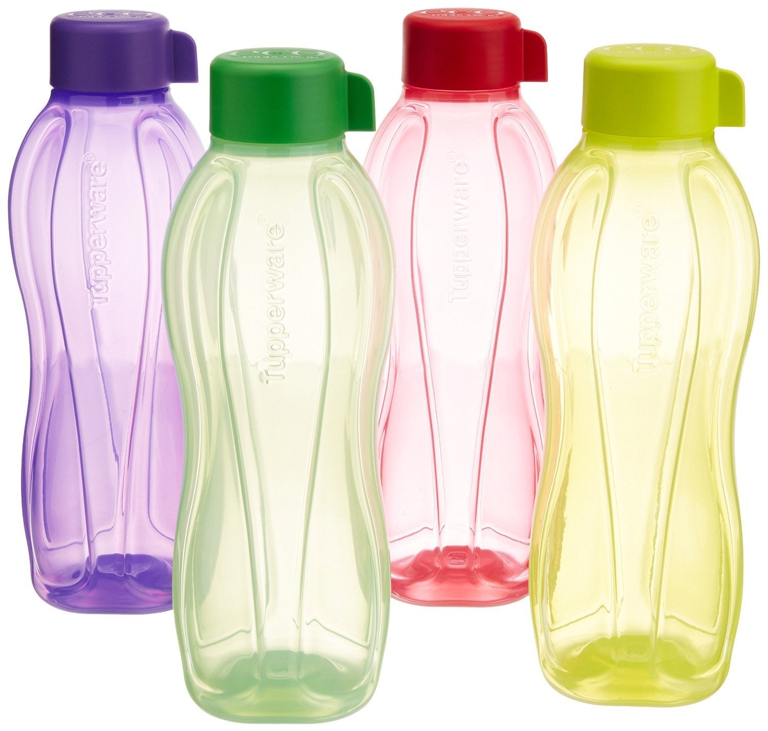 Tupperware Aquasafe Plastic Water Bottle Set, 1 Litre, Set Of 4, Multicolour (Tup_B01Gpvdm02)