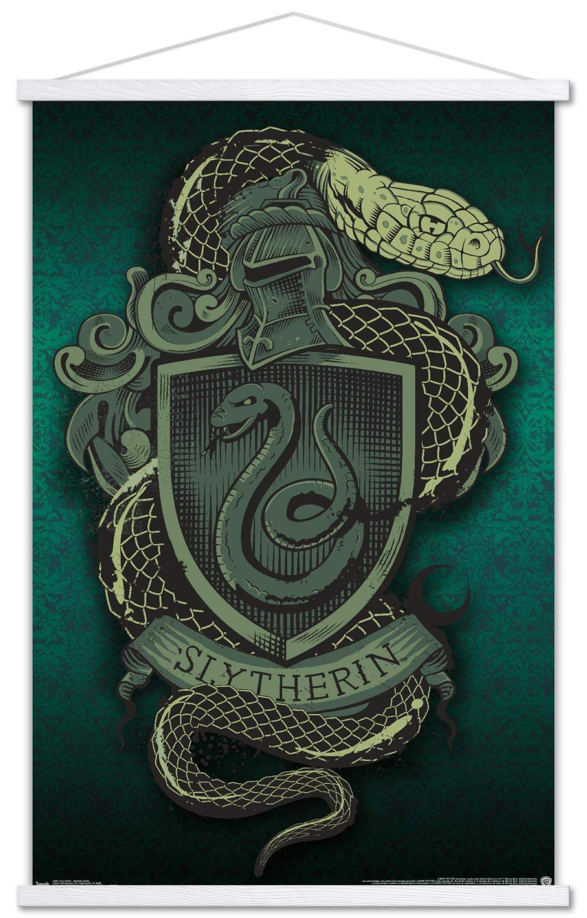 Trends International The Wizarding World: Harry Potter - Slytherin Snake Crest Wall Poster, 22.375'' X 34'', Premium Print And W
