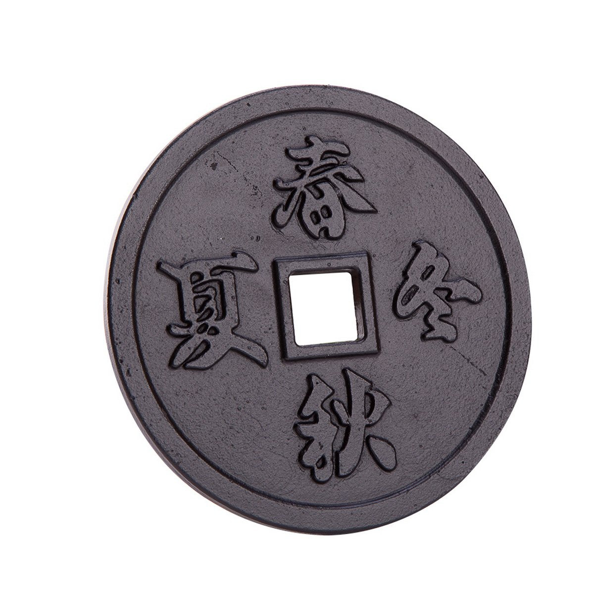 Thy Collectibles Black Cast Iron Trivet Teapot Tetsubin Stand, Chinese Four Season