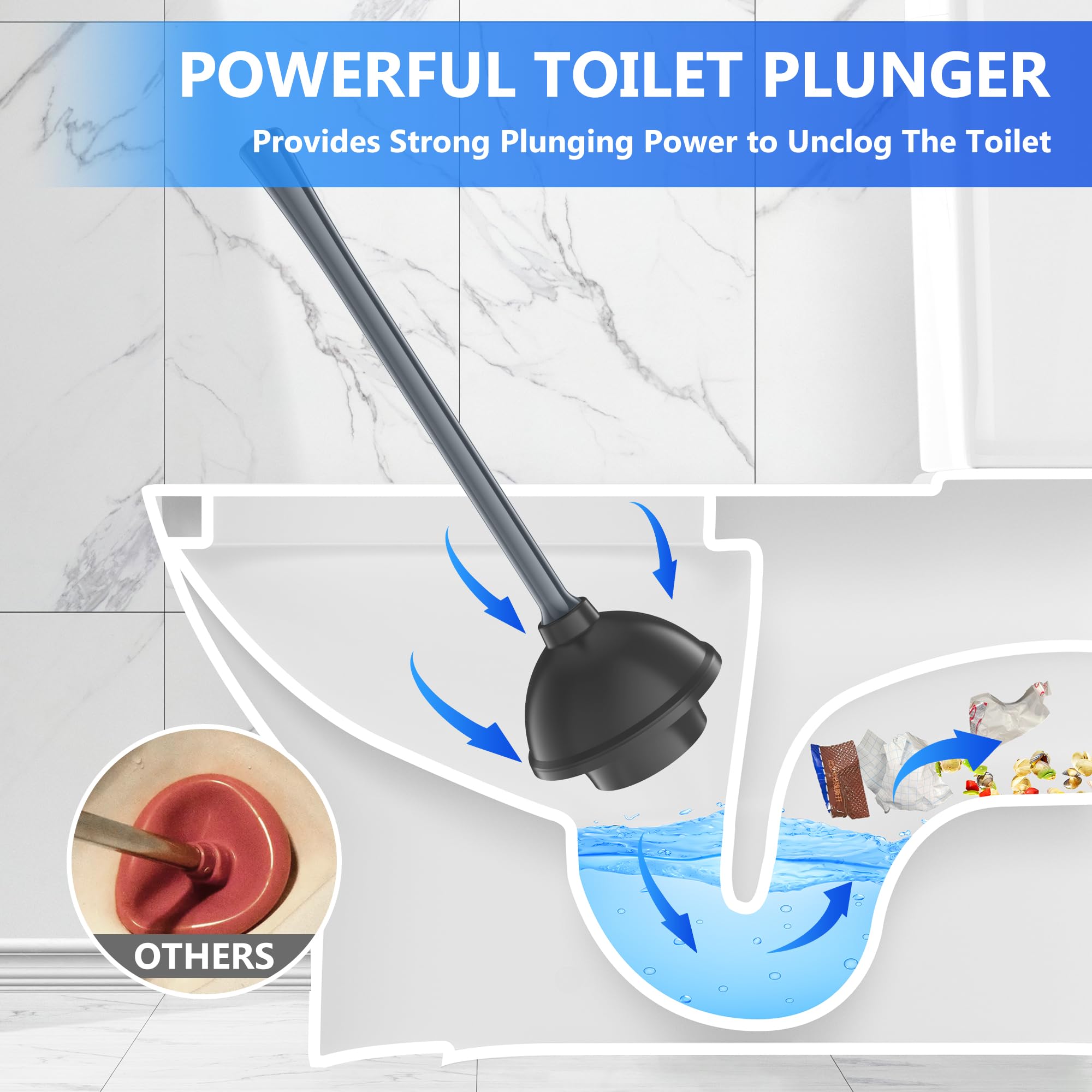 Lovloy Toilet Plunger With Holder, Plunger With Unique Holder, Plungers For Bathroom With Holder, Toilet Plunger Heavy Duty (1,