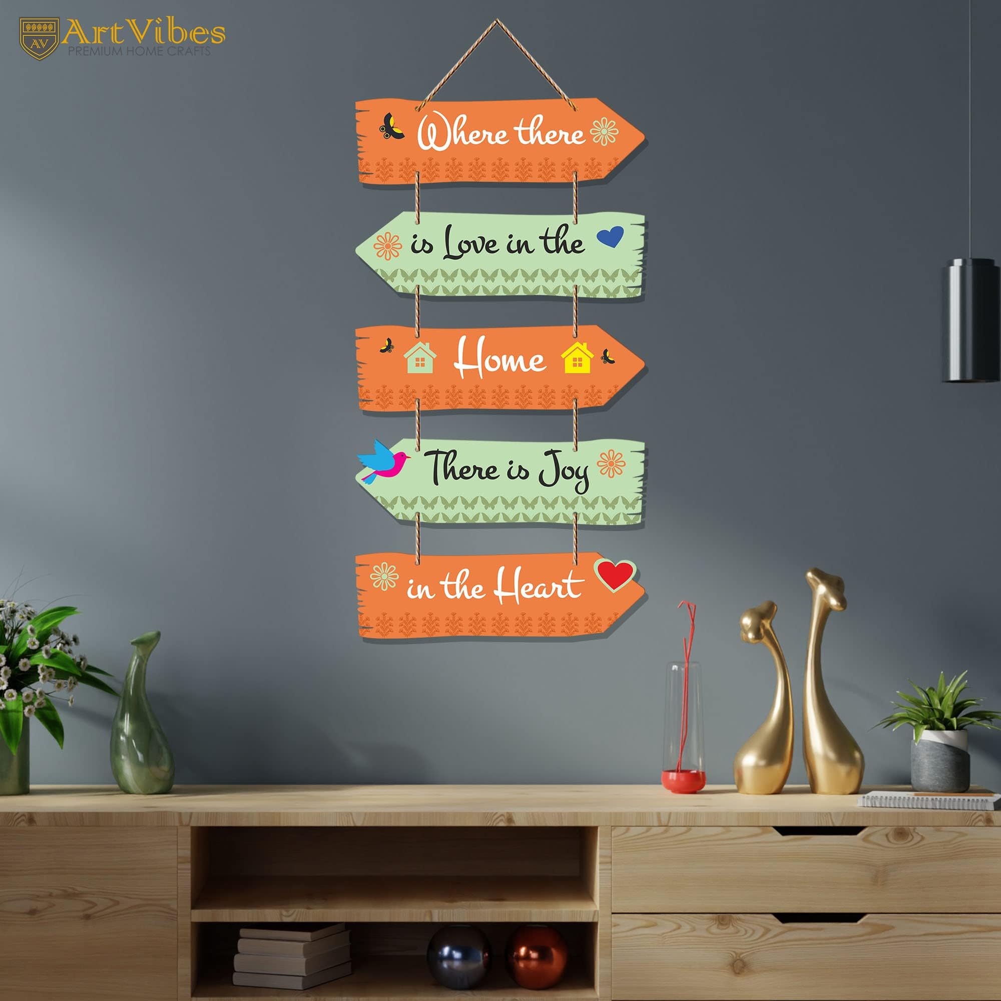 Artvibes Home Quotes Decorative Wall Art Wooden Hanger for Living Room | Bedroom | Gifts | Modern Painting Artworks Hangings for