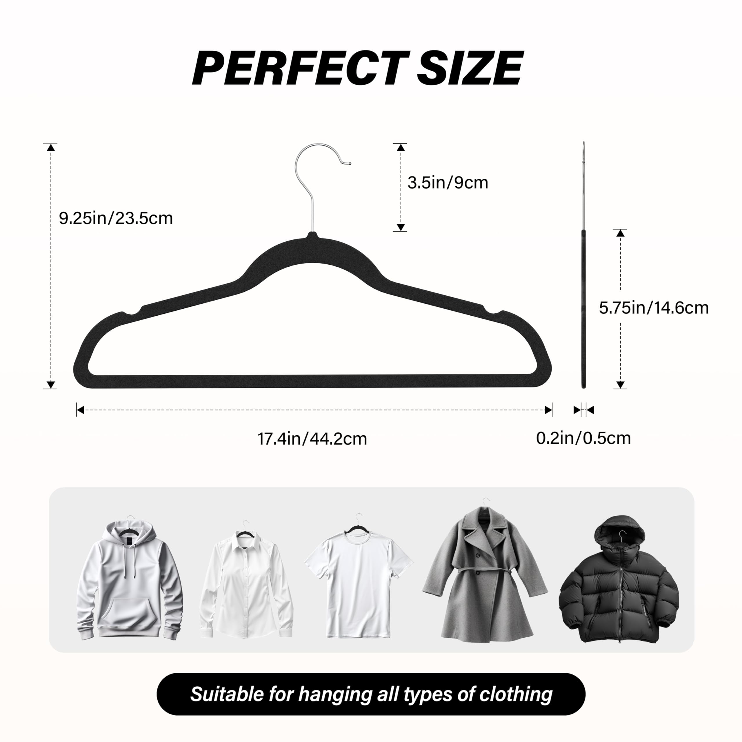 Simple Deluxe Velvet Hangers 70 Pack, Non-Slip Clothes Hangers With Shoulder Notches, 360 Swivel Hooks, Heavy Duty Coat Suit Han