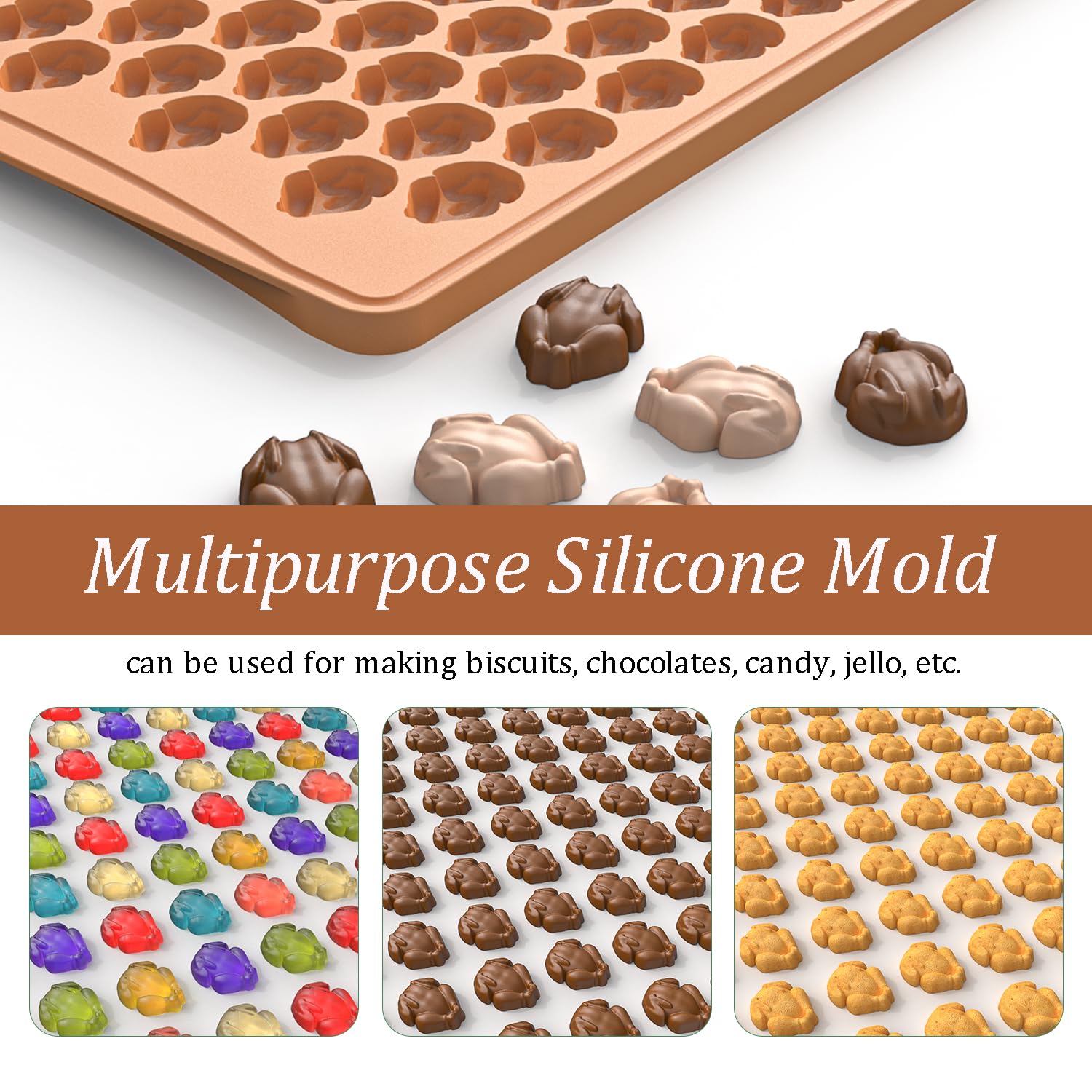 Seihdhik Christmas Turkey Mold Silicone Candy Mold Food Grade Non Stick Christmas Chocolate Mold Gummy Molds For Baking Cookie J