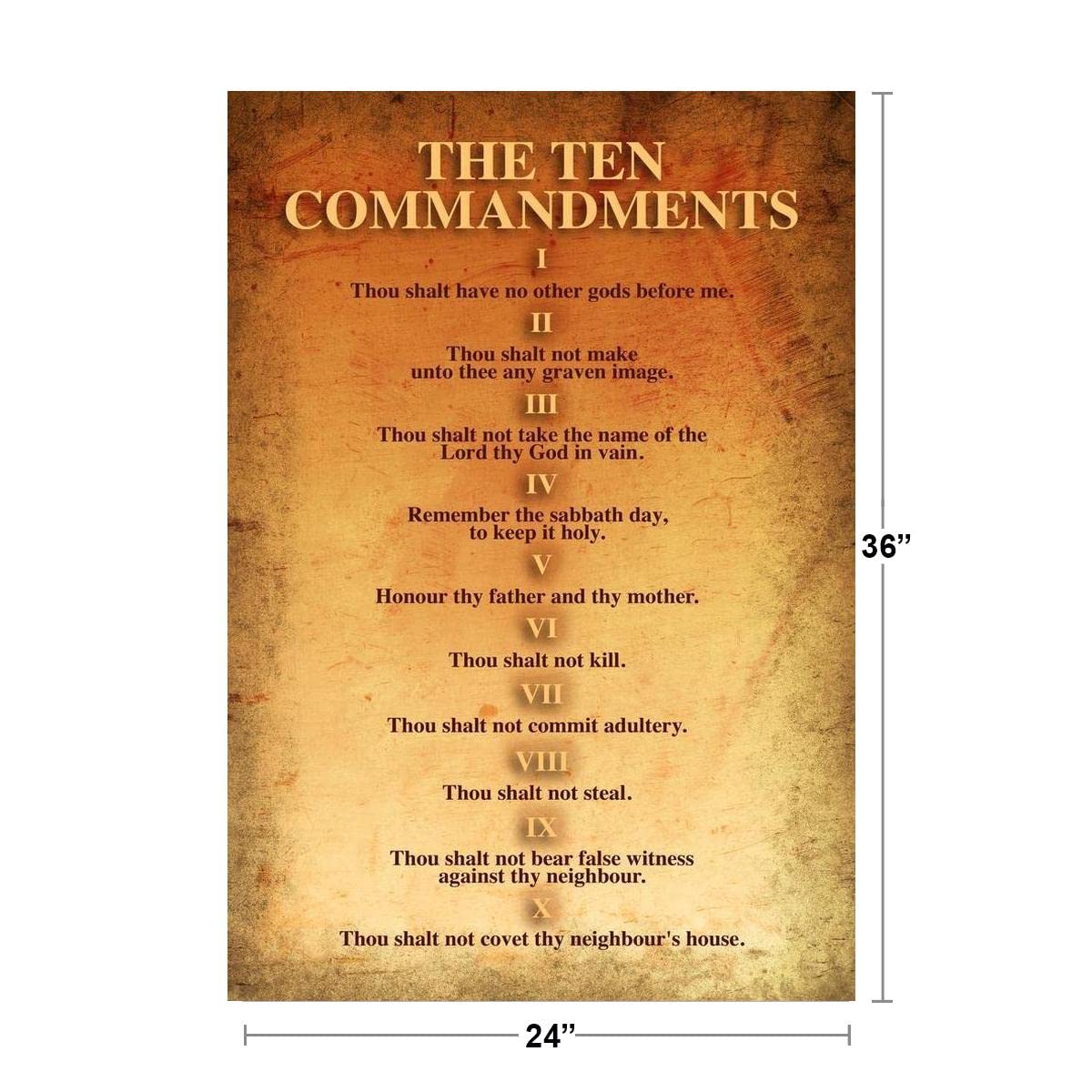 The Ten Commandments Religion Religious Bible 10 Commandments Old Testament Rules Scripture Verse Decalogue Cool Wall Art Print