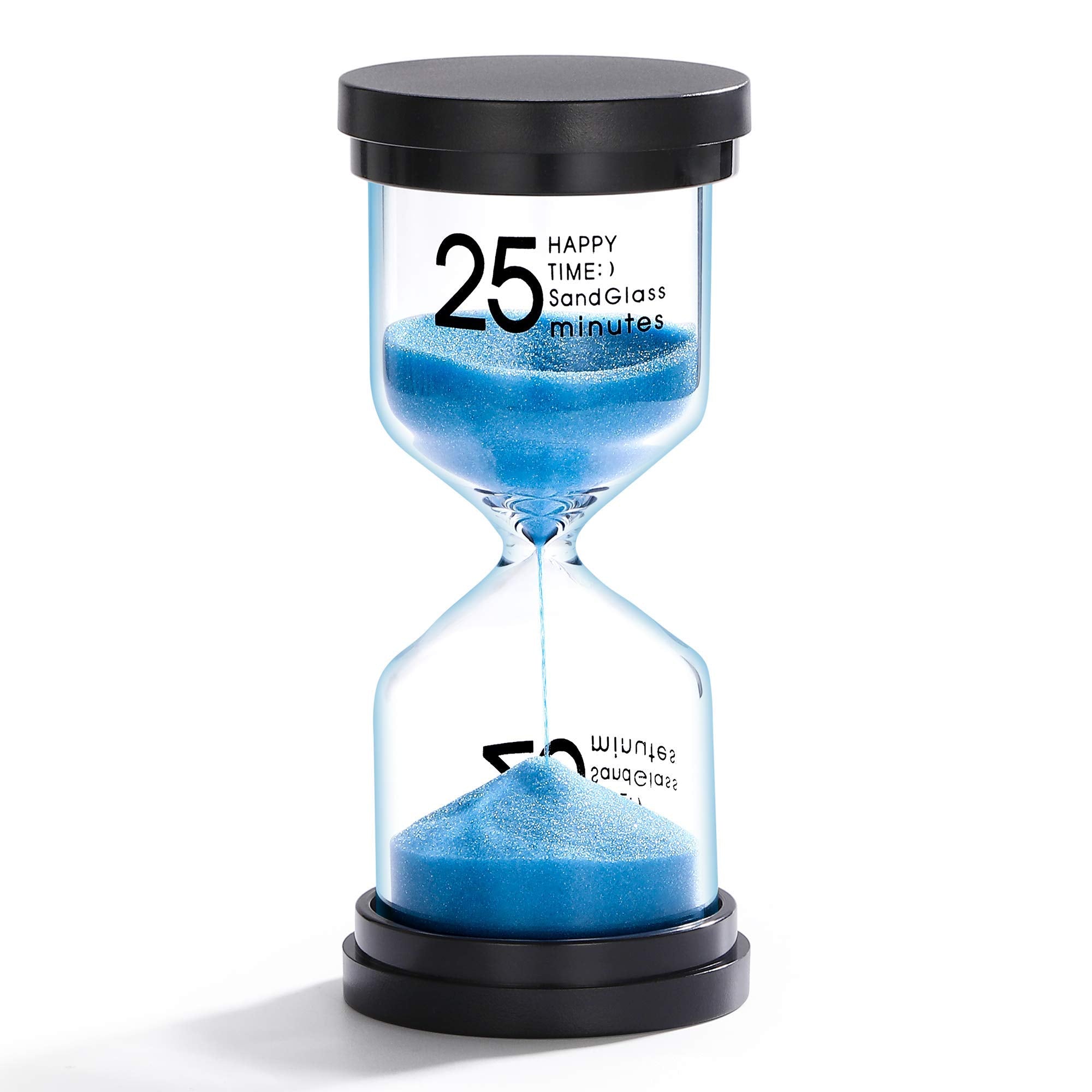 25 Minute Sand Hourglass Timer: Plastic Sand Clock, Sand Watch 25 Min, Extra Blue Reloj De Arena, Unity Hour Glass Colorful Sand