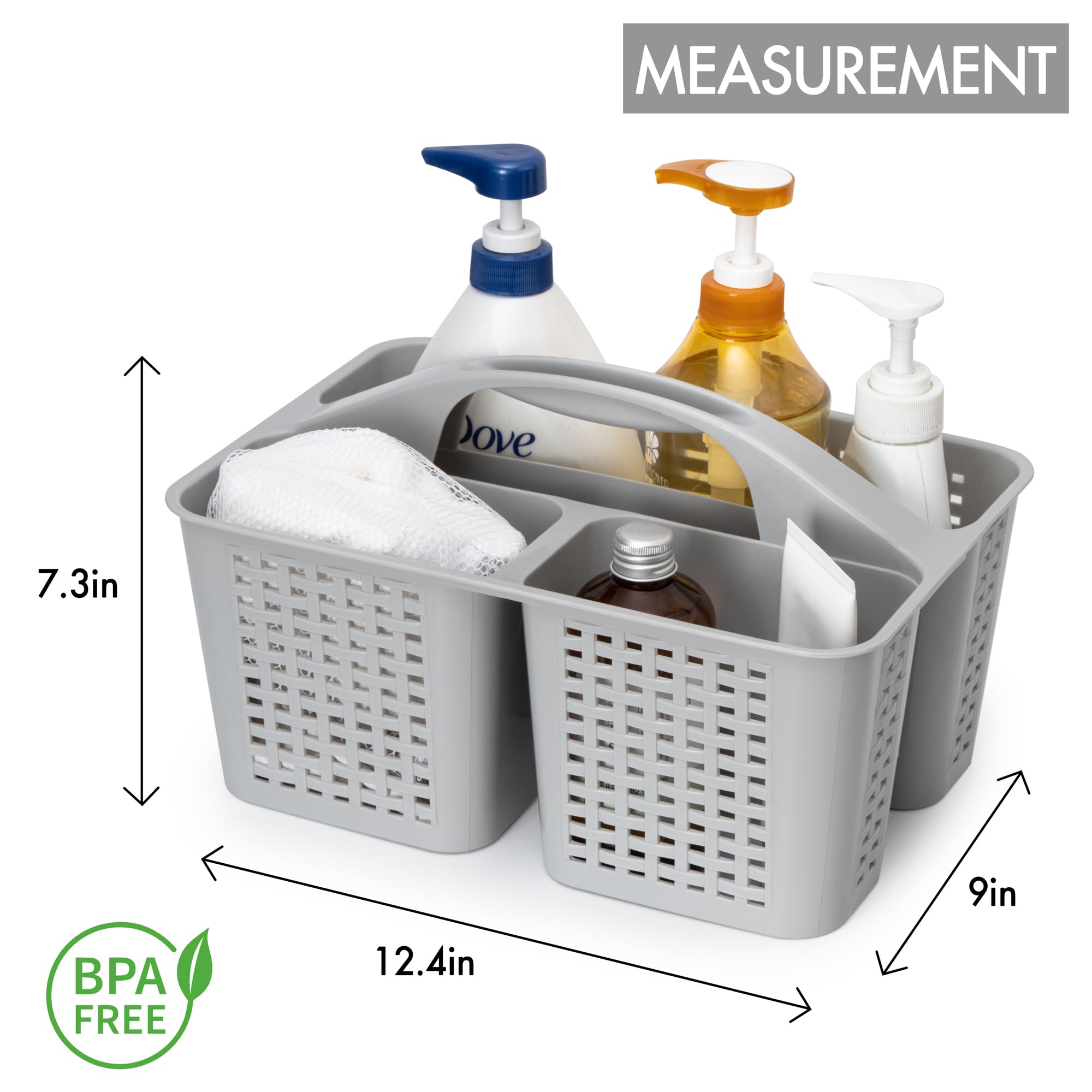 Tiawudi Portable Shower Caddy, Caddy Organizer With Handle, Plastic Shower Basket Hold Soap, Shampoo, Hair Supplies And Beauty P