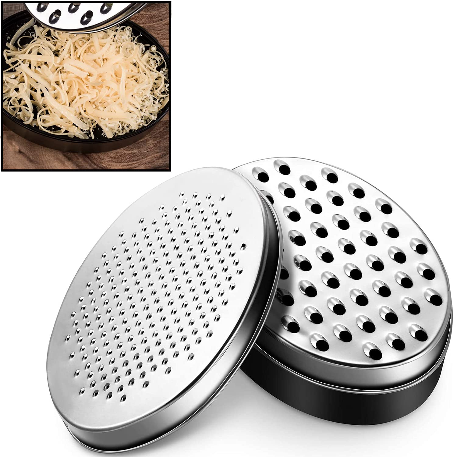 Cheese Grater Citrus Lemon Zester With Food Storage Container & Lid - Perfect For Hard Parmesan Or Soft Cheddar Cheeses, Ginger,