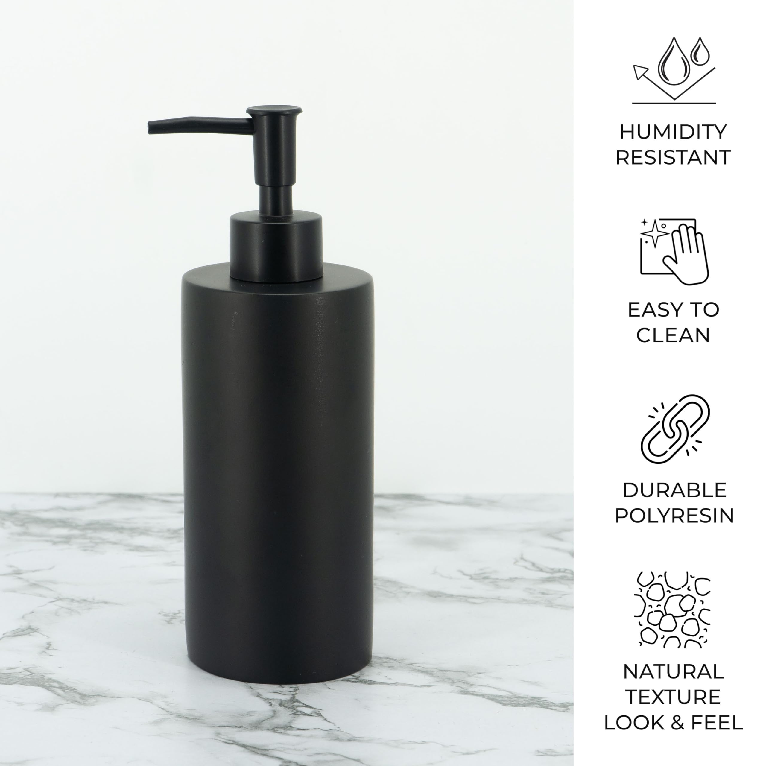 Zccz Bathroom Accessory Set, 4 Pcs Matte Black Bathroom Vanity Countertop Bathroom D  Cor Sets Accessories With Soap Dispenser,