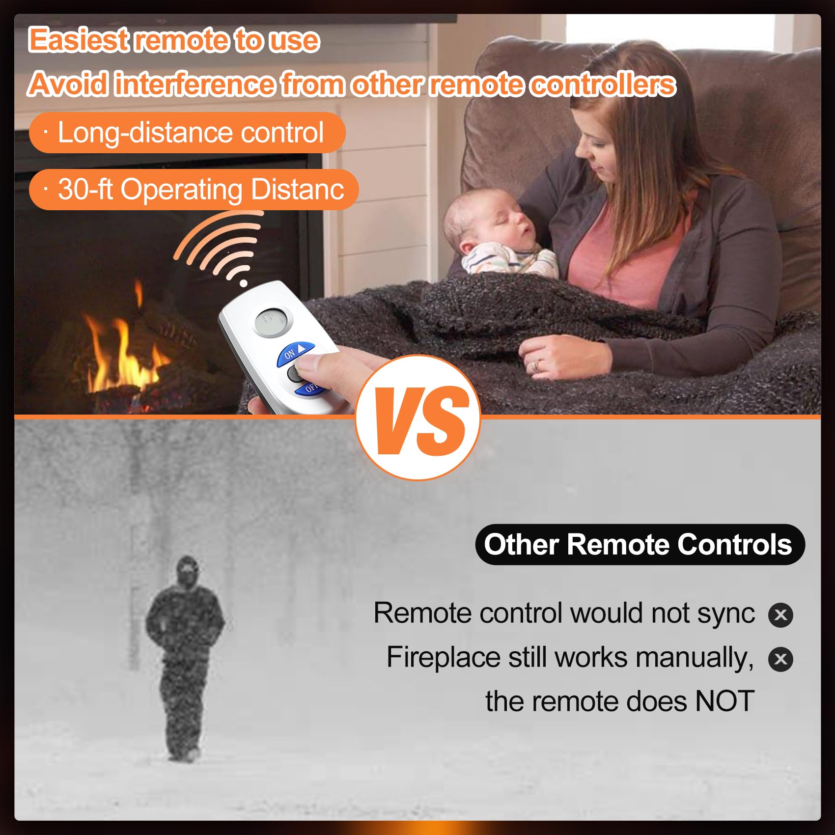 Casmer Fireplace Remote Control Kit Rcst,For Ambient Majestic Vermont-Castings Monessen Skytech Ect Fireplaces Stoves,Millivolt