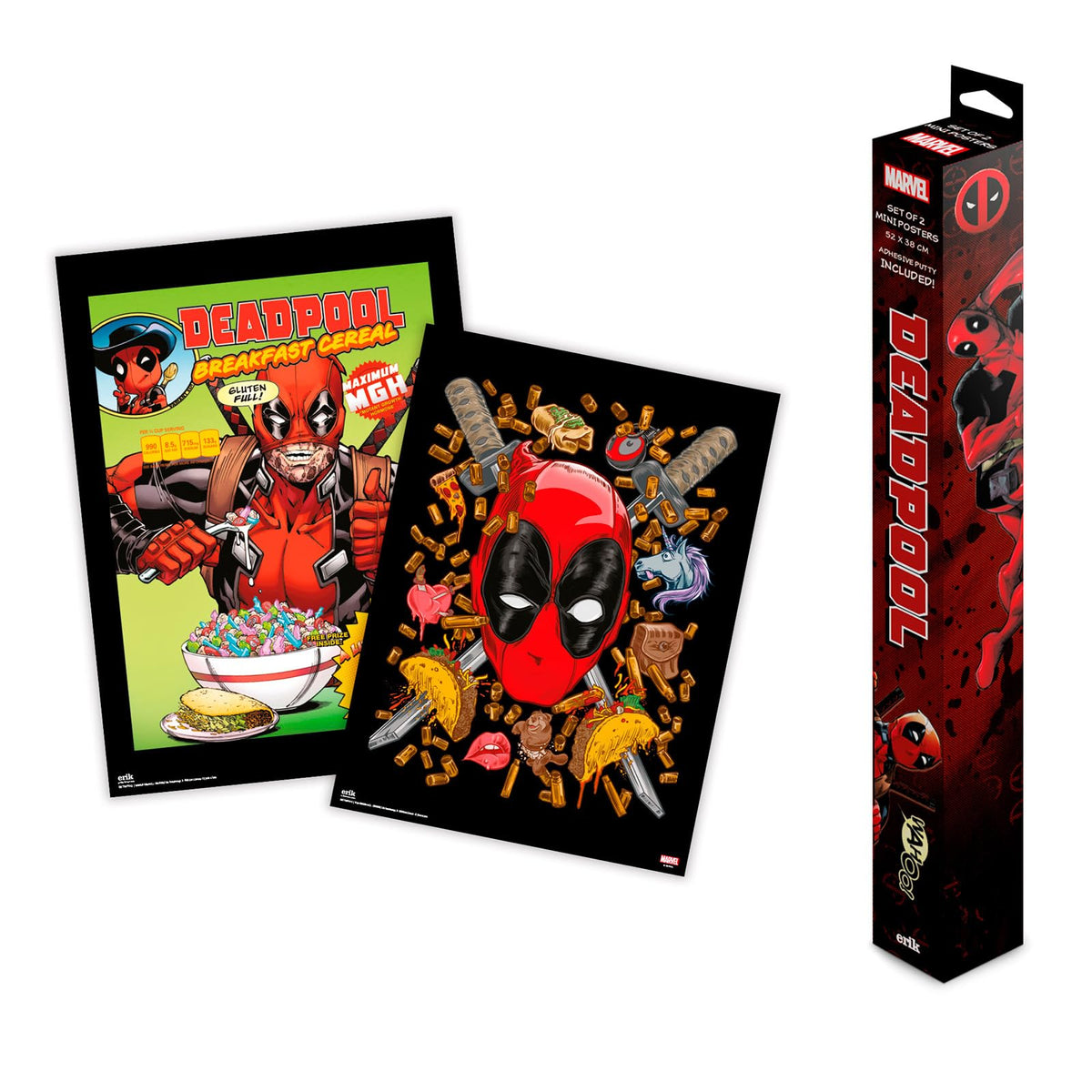 Grupo Erik Poster - Marvel Deadpool - Set Of 2 Mini Posters 15 X 20.5 Inches / 38 X 52 Cm - Art Poster Shipped Rolled Up In A Pr