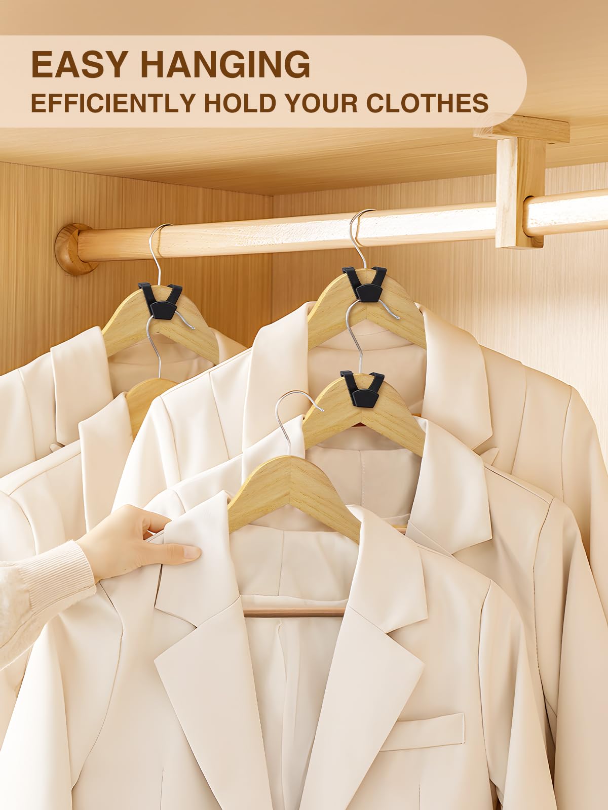 Smartor Clothes Hanger Connector Hooks 120 Pack, Closet Storage And Organization As Hangers Space Saving, Hanger Add On Hook As