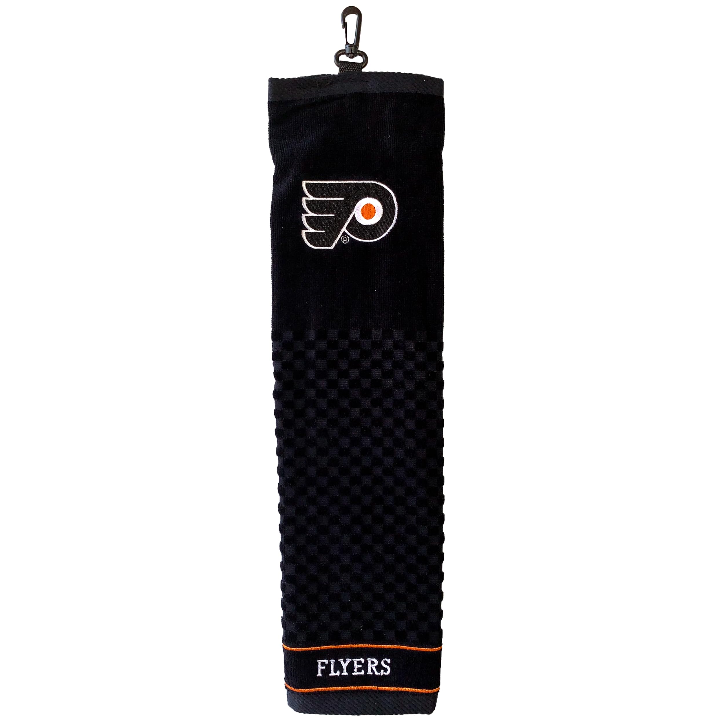 Team Golf Nhl Philadelphia Flyers Embroidered Golf Towel Embroidered Golf Towel, Checkered Scrubber Design, Embroidered Logo