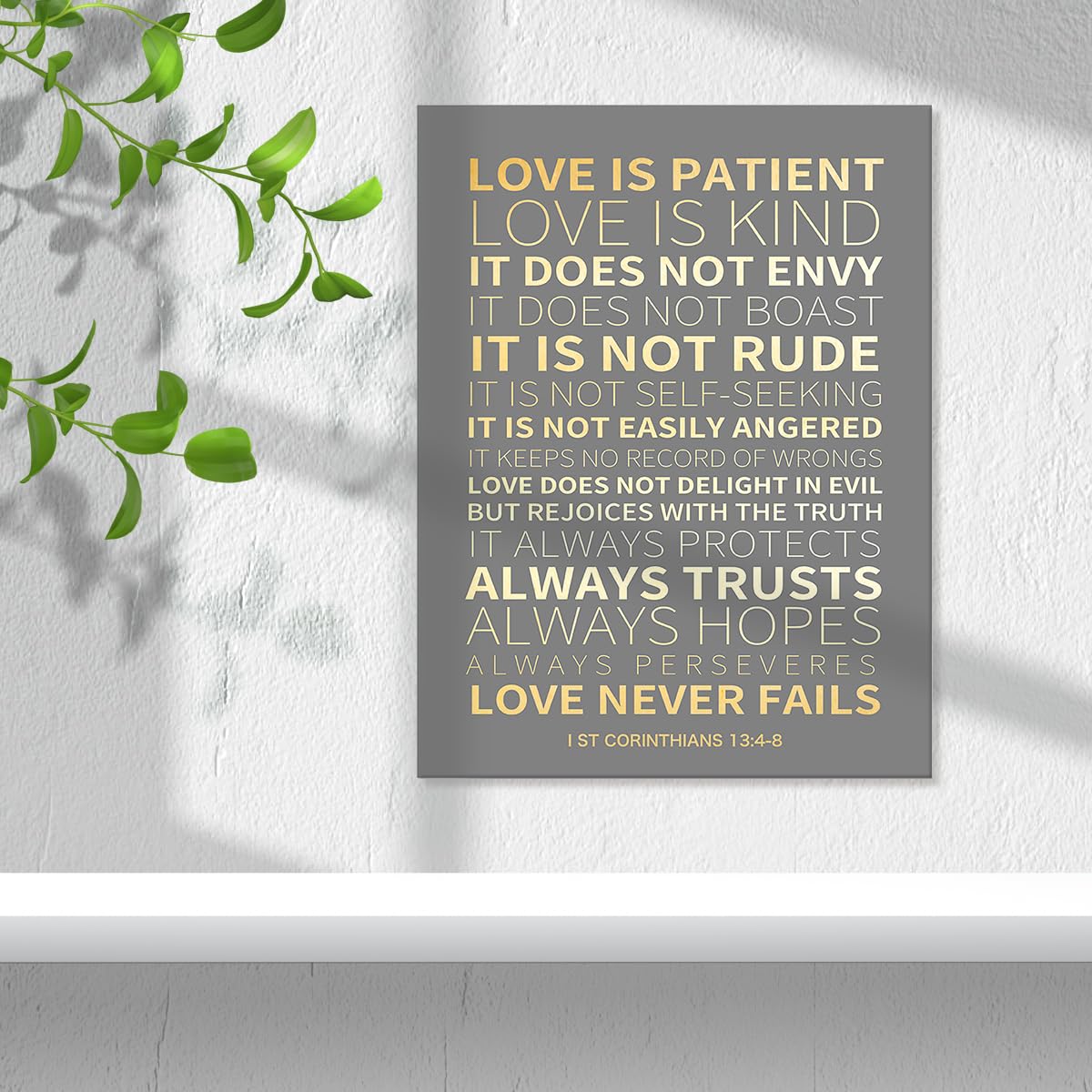 Inspirational Christian Wall Decor,Love Is Never Fails 1 Corinthians 13:4-8 Bible Verses Canvas Poster Print Wall Art,1 Corinthi