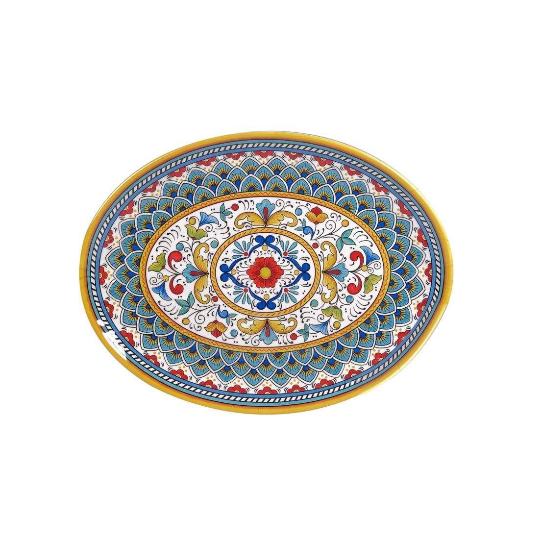 Certified International 28185 Portofino Oval Platter, Melamine Heavy Weight, 680 Grams, 18-Inch Length