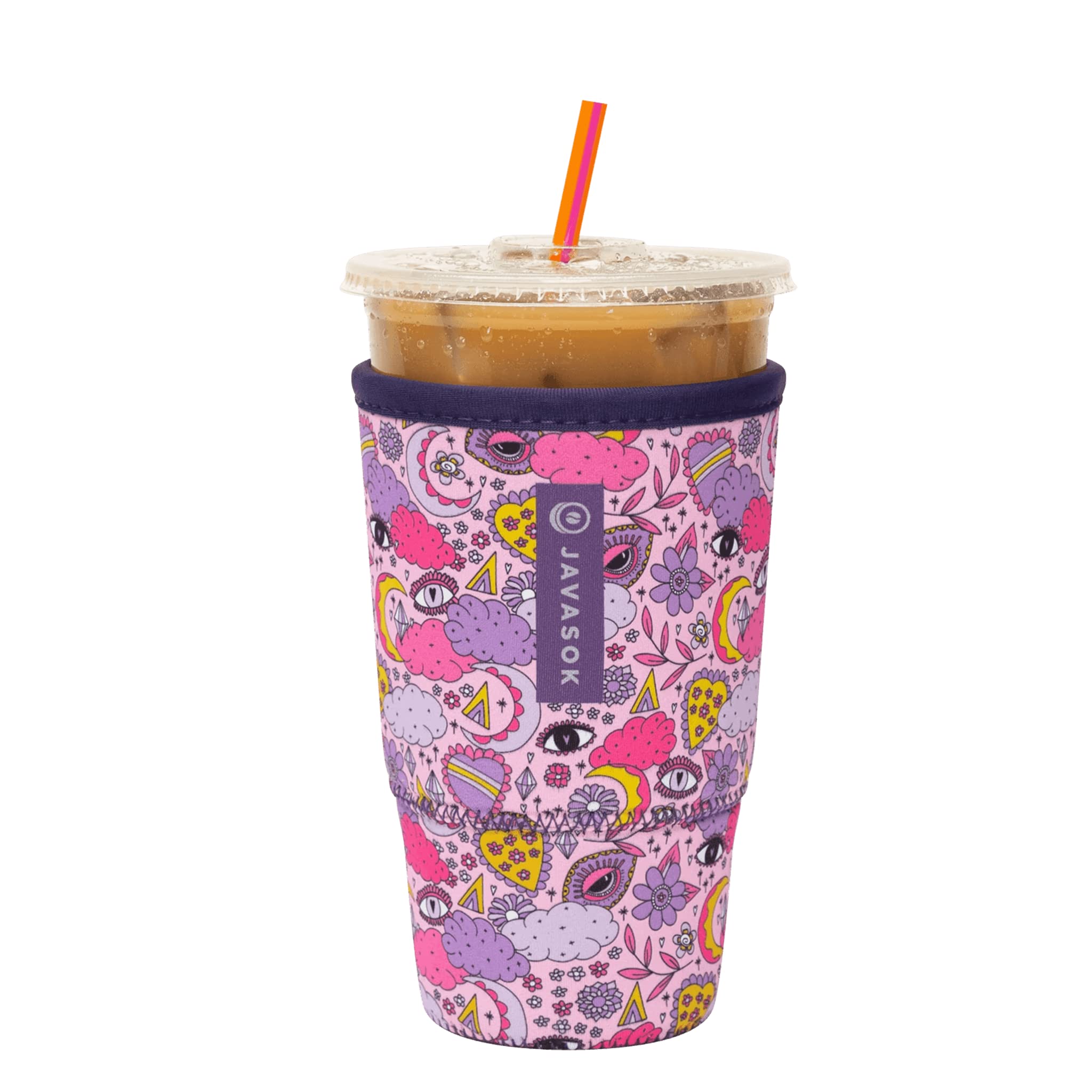 Sok It Java Sok Iced Coffee & Cold Soda Insulated Neoprene Cup Sleeve (Space Mystic, Large: 30-32oz)