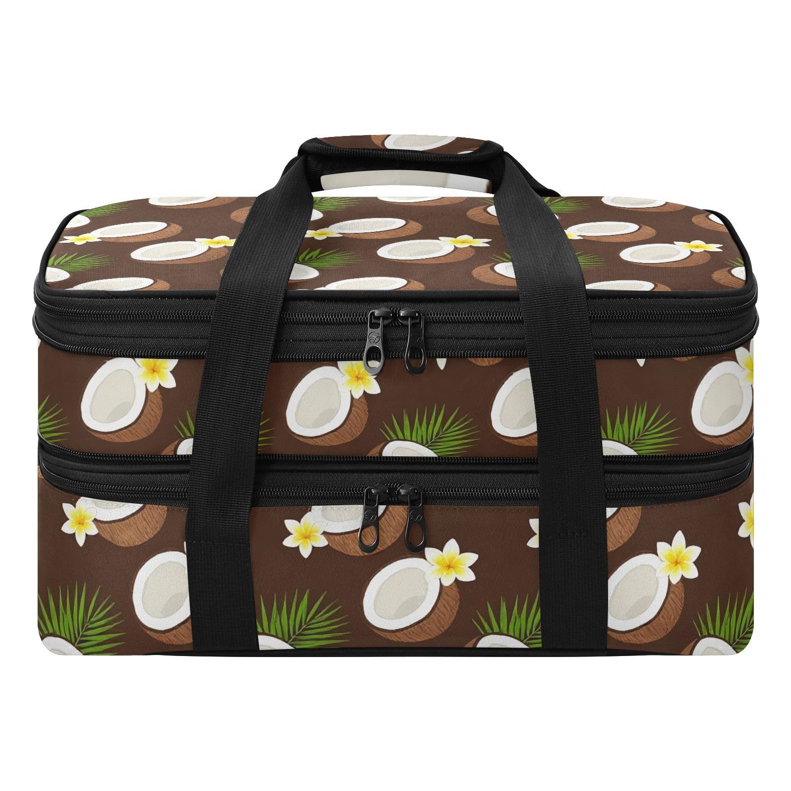 Eraedgza Halved Coconuts Insulated Casserole Carrier for Hot Cold Dish