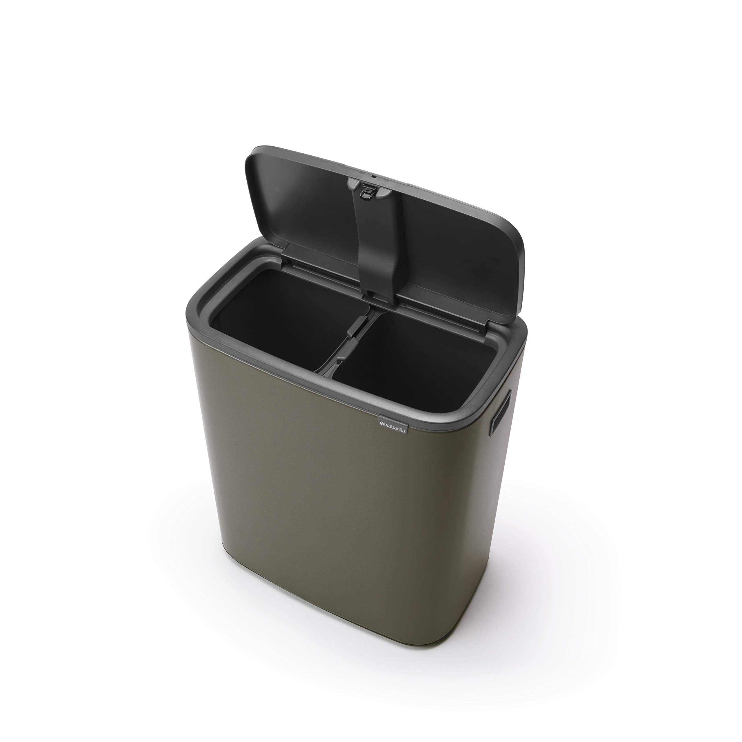 Brabantia Bo Touch Bin Recycling  2 x 30L  2 Inner Buckets (2x30L)  Platinum